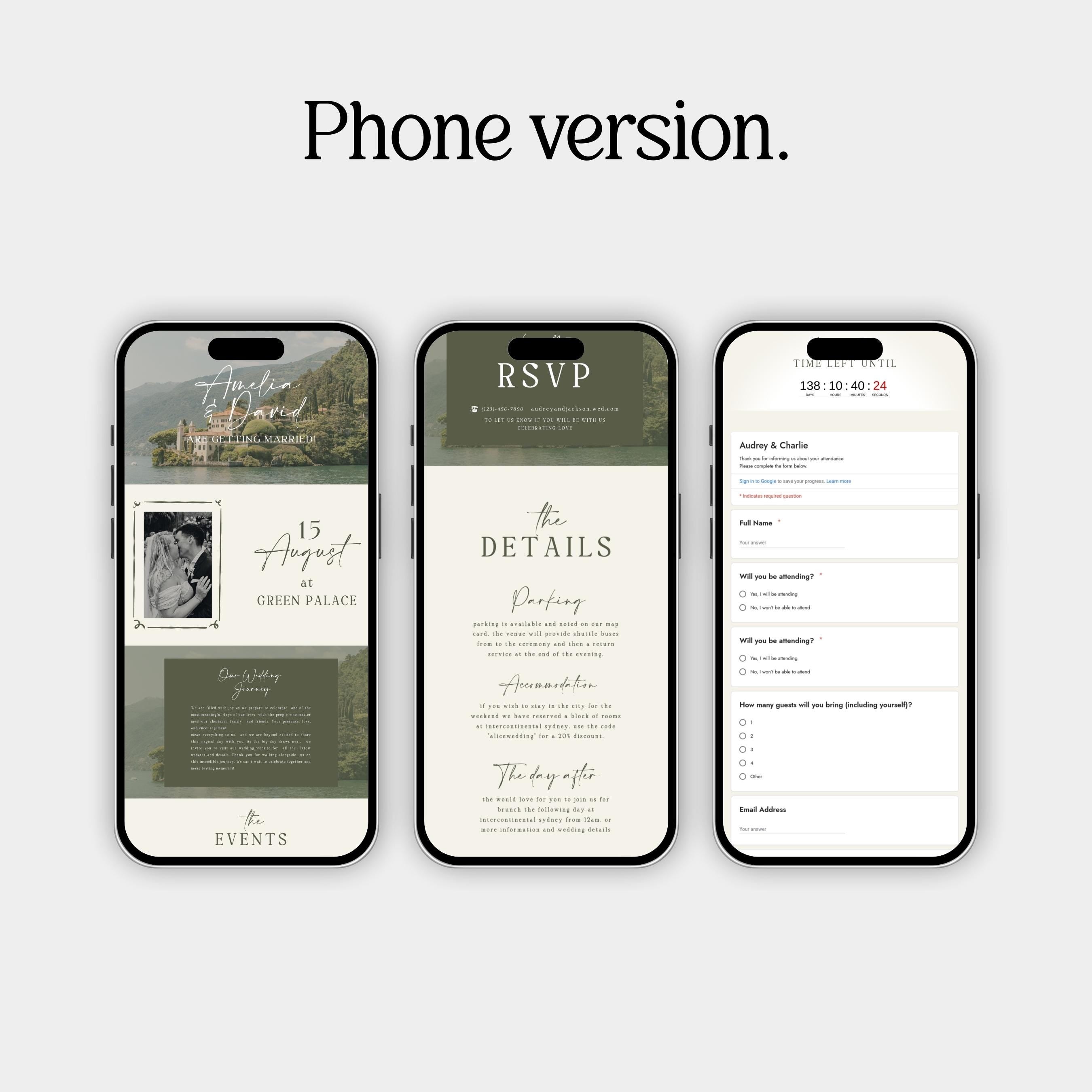 Editable Wedding Website Template - RSVP Tracker & Countdown Included