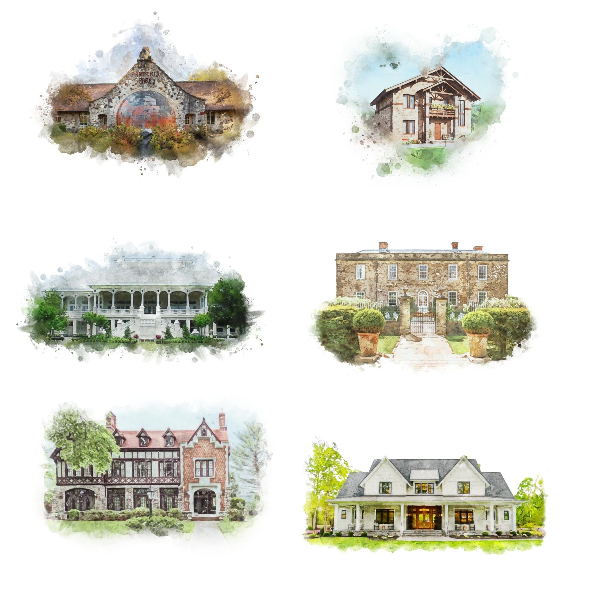 Custom Watercolor Wedding Venue Illustration (Digital Download)