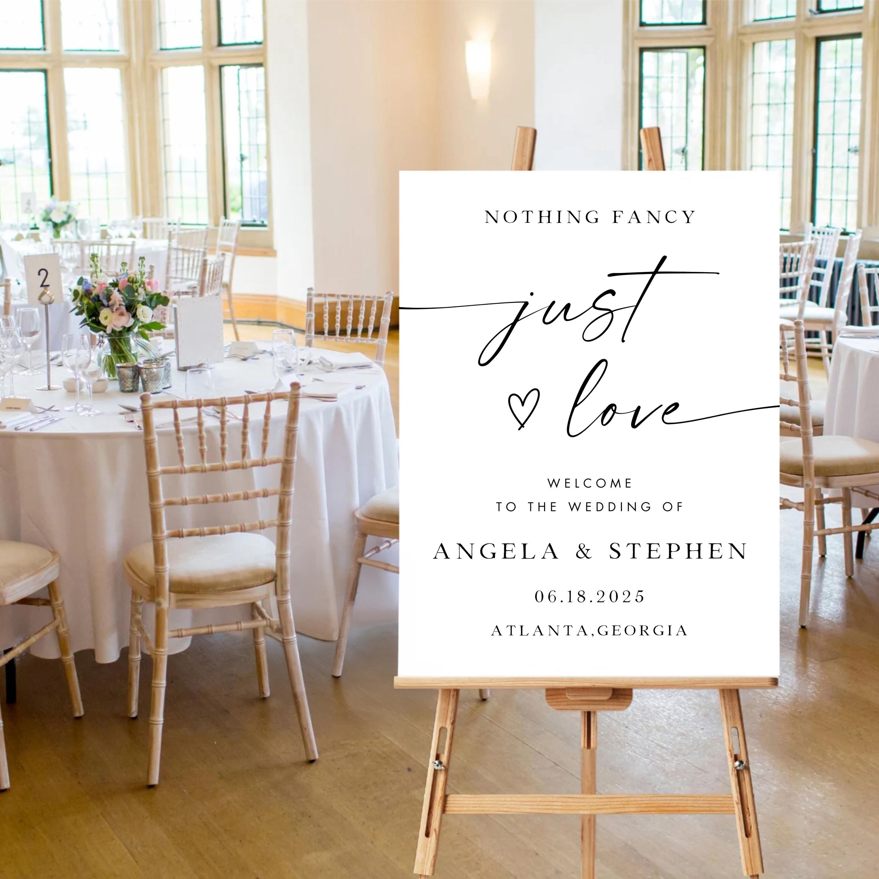 Minimalist Wedding Welcome Sign, Editable Template (Canva template)