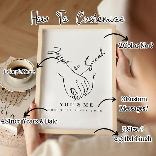 Couple Anniversary Print: Personalized Names and Date (Instant Download)