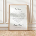 Personalized Heart Song Lyric Print: Wedding Vows Artwork