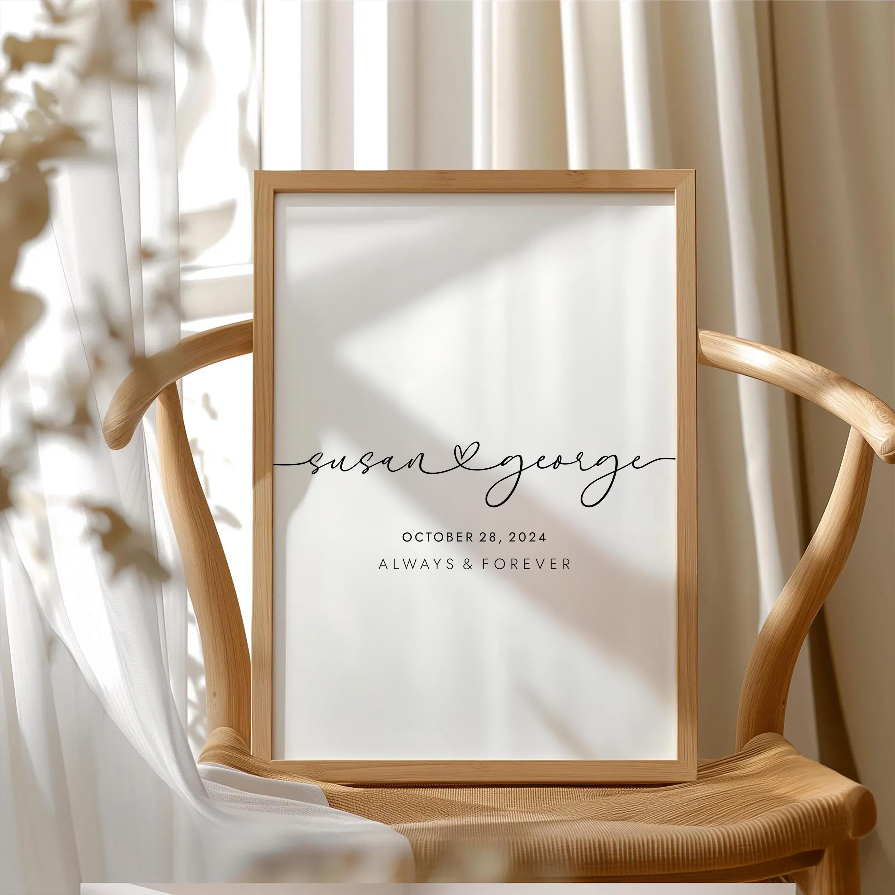 Couple Names Printable - Personalized Anniversary Wall Art