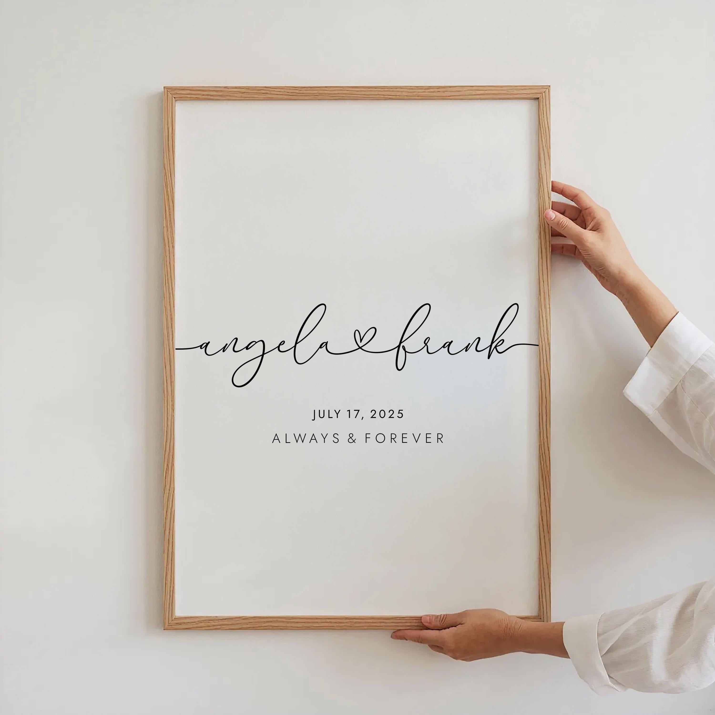 Couple Names Printable - Personalized Anniversary Wall Art