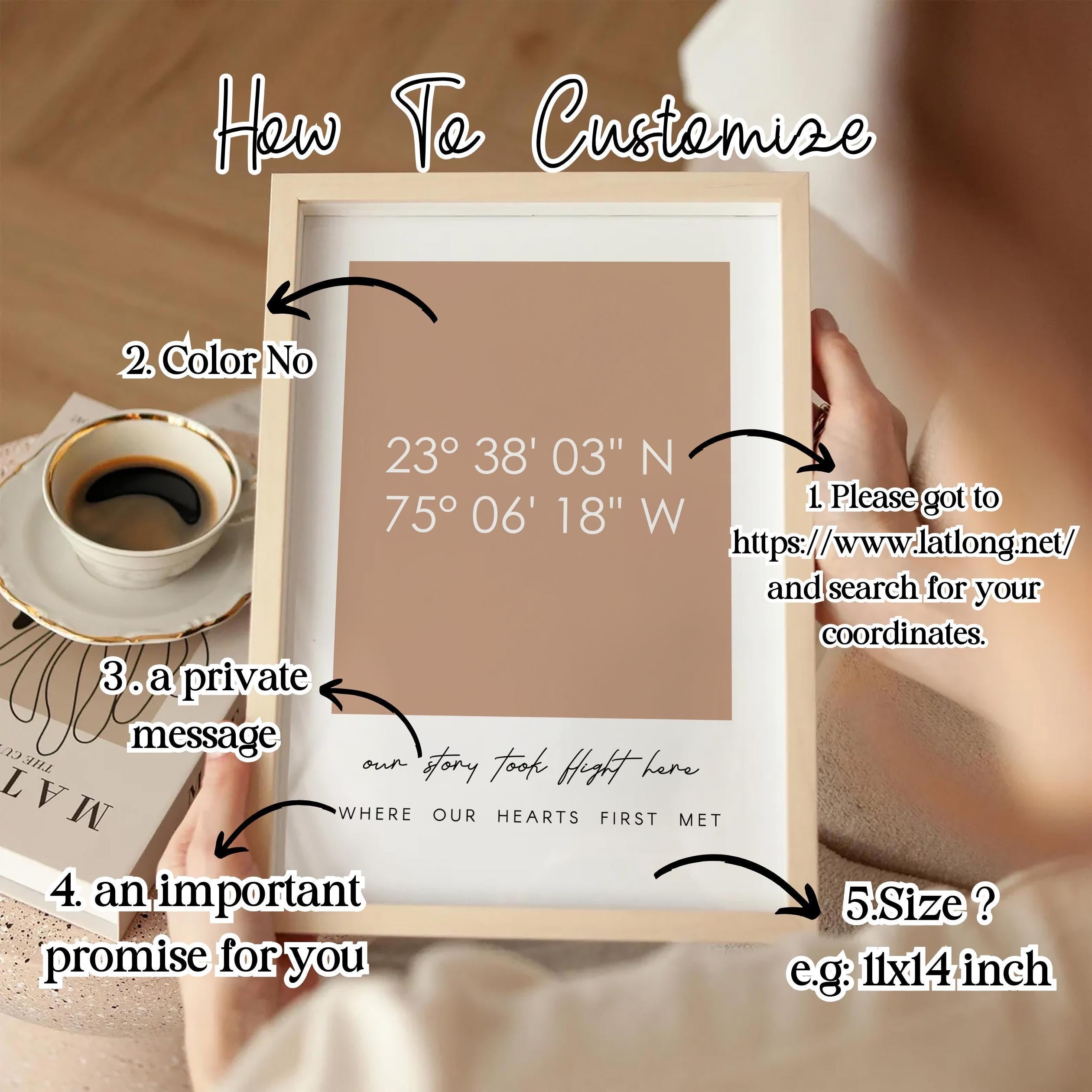 Personalized Coordinates Print: Custom Location Date Map