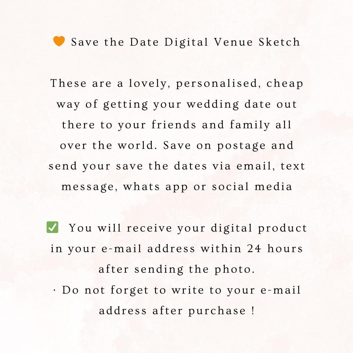 Watercolor Venue Save the Date: Digital Wedding Invitation (E-vite)