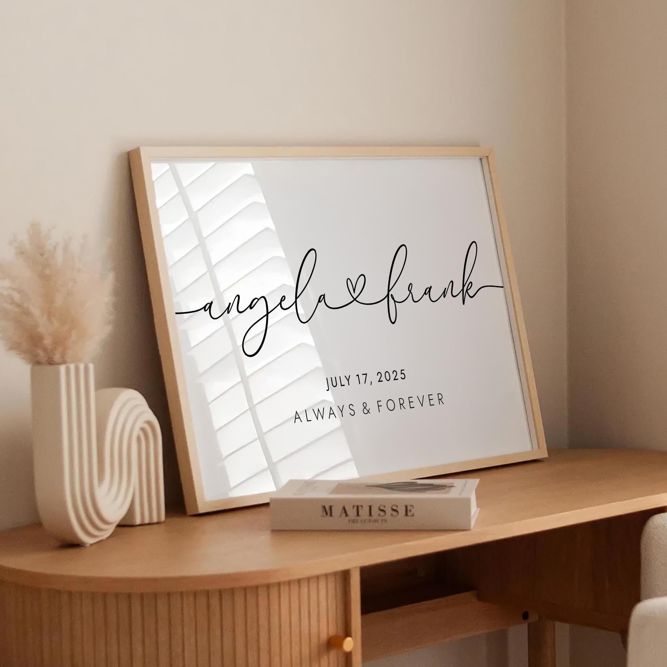 Couple Names Printable - Personalized Anniversary Wall Art