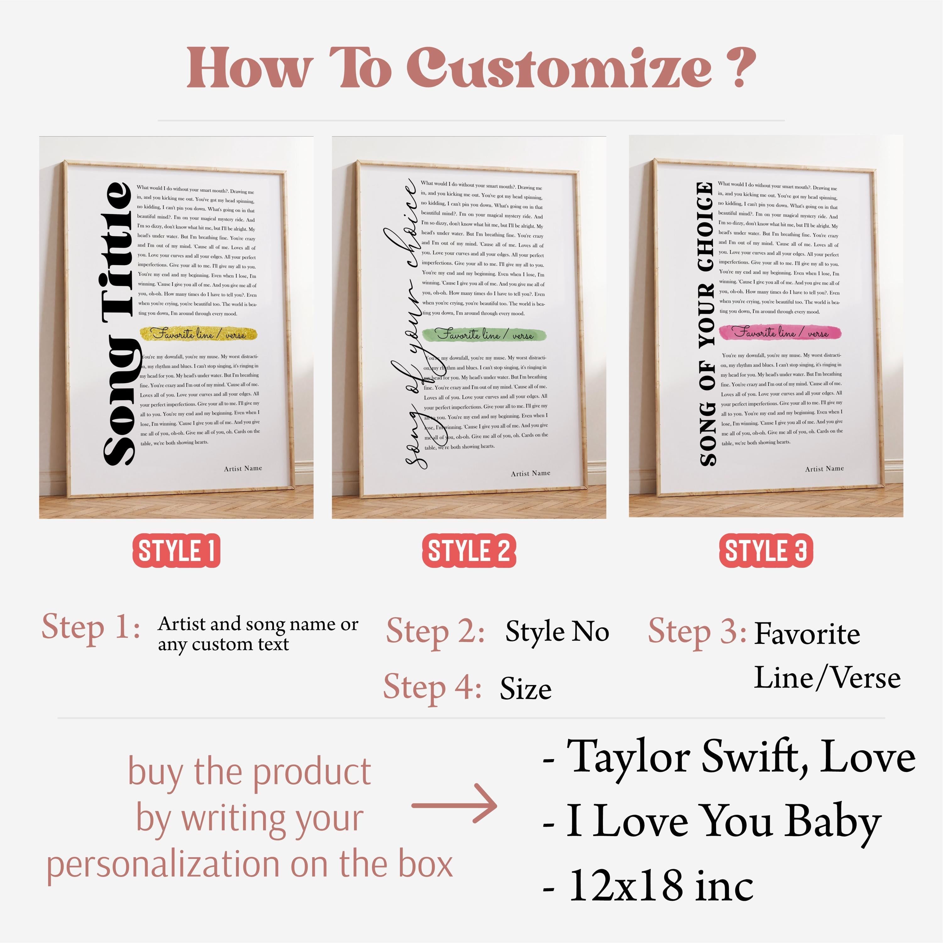 Personalized Wedding Song Lyrics Print - Retro Handwritten Style