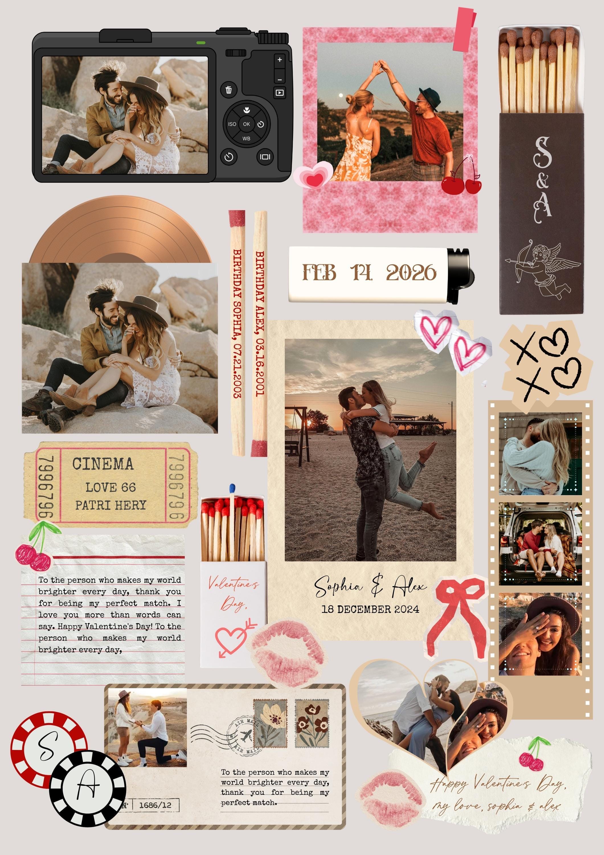 Valentine's Matchbook Poster Template, Custom Digital Print (Editable Canva File)
