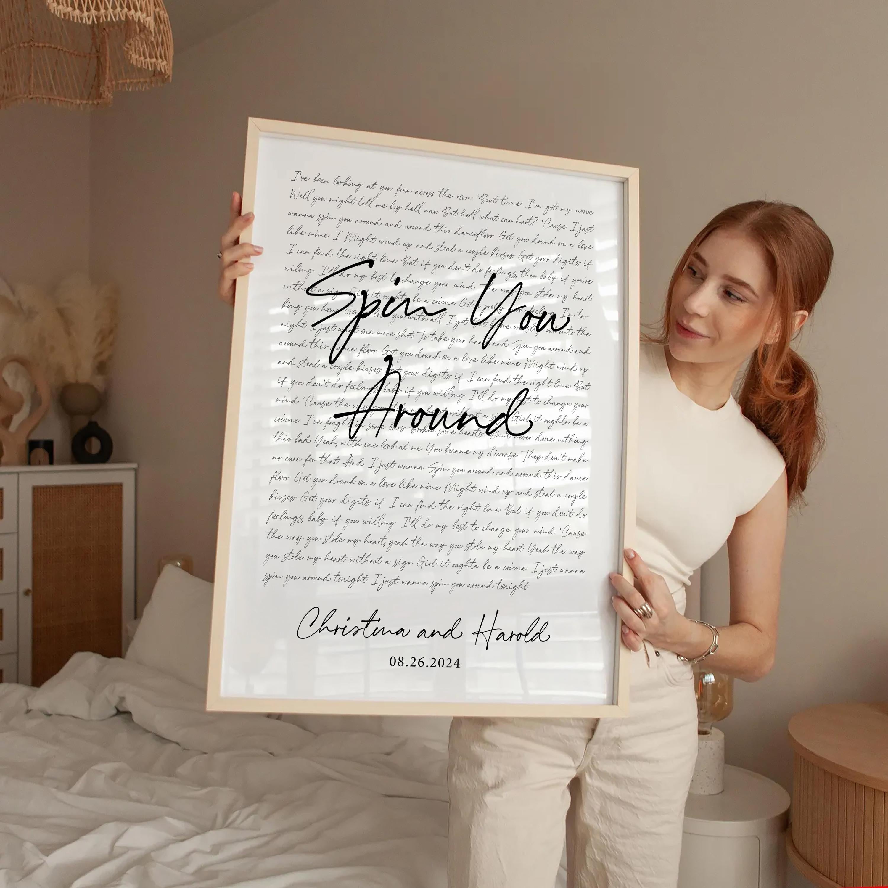 Personalized Wedding Song Lyrics Print: Custom Anniversary Art