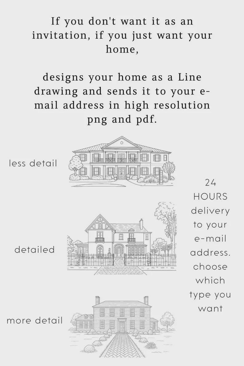 Custom Wedding Venue Illustration Invitation: Line Drawing Gatefold Template  Canva Edit)