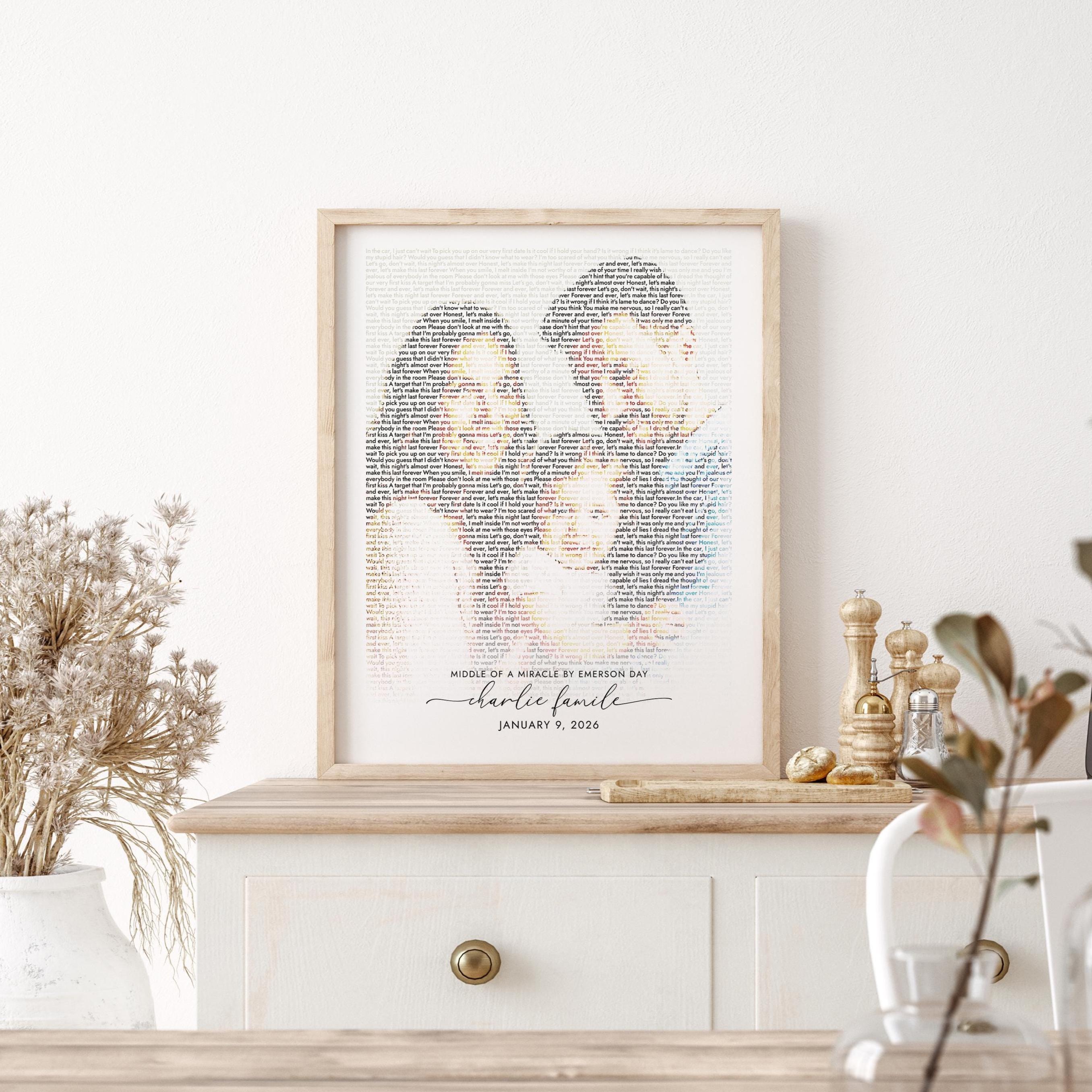 Personalized Wedding Song Lyrics Photo Print, Anniversary Gift , Lyric poster, Wall Art