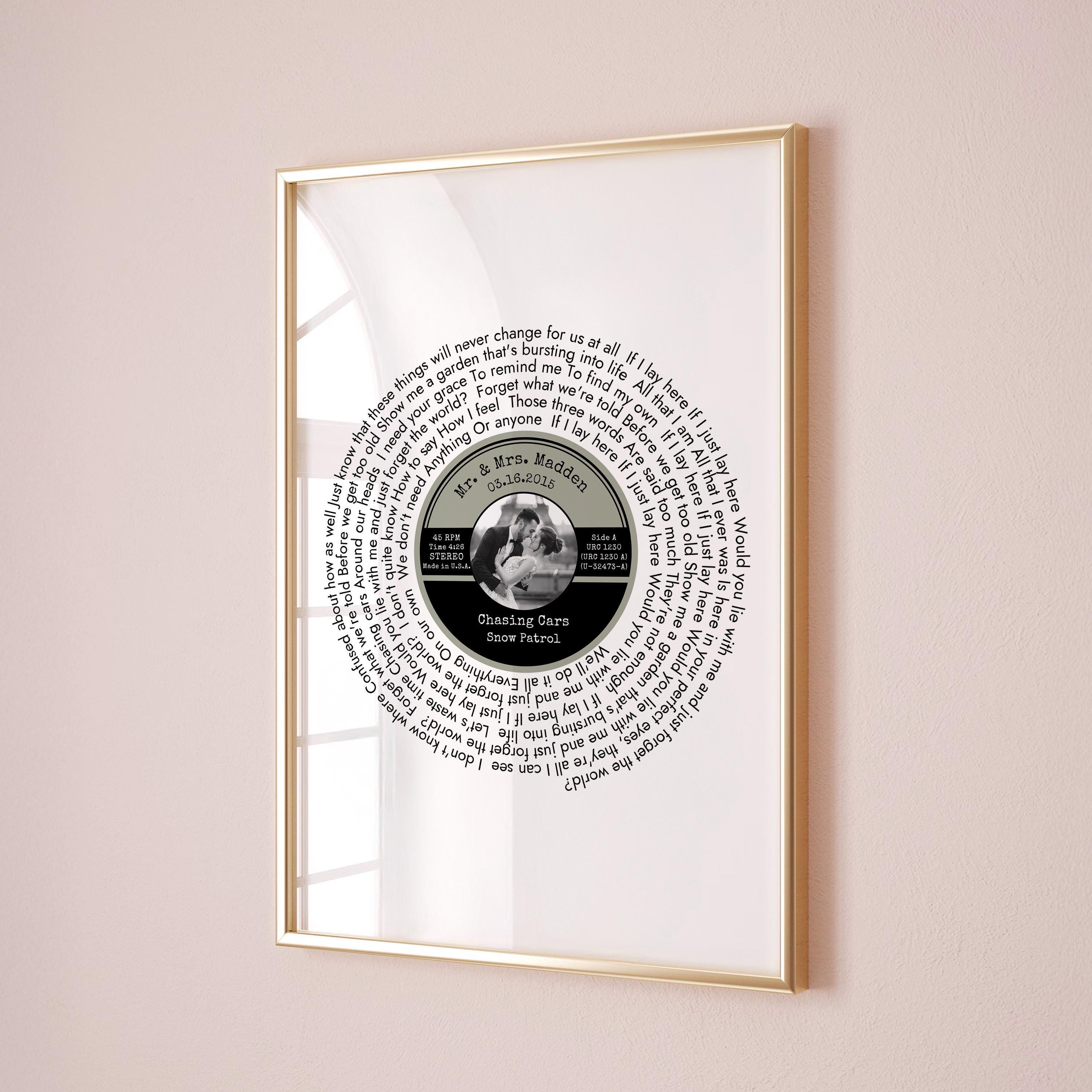 Personalized Song Lyrics Vinyl Record Print, Anniversary Gift - Digital Download