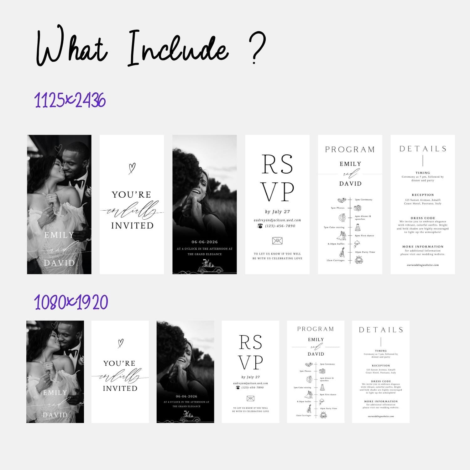 Animated Wedding Invitation Template: Photo, RSVP, Details (Digital Download)