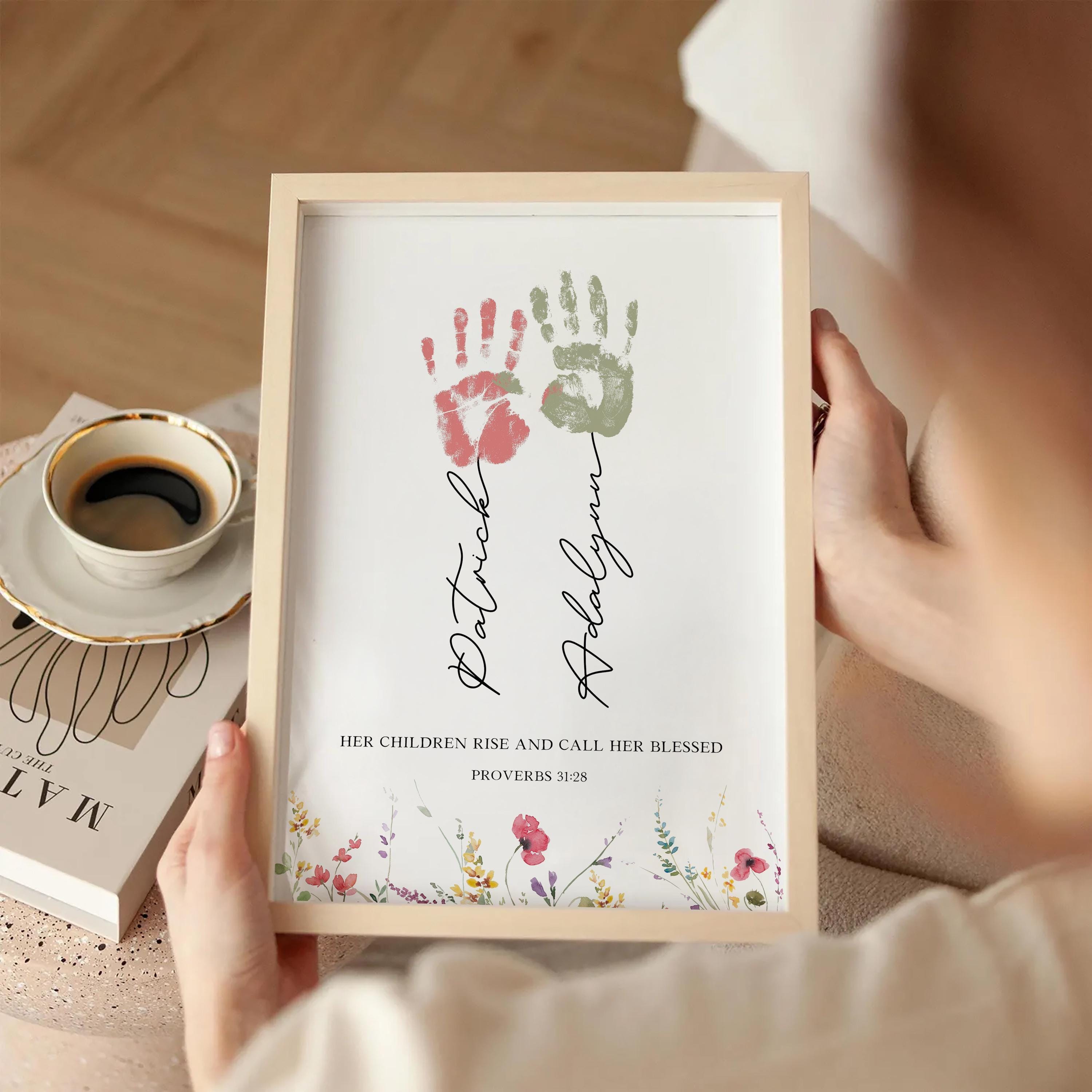 Custom Birth Month Flower Garden Print, Watercolor Family Name Art (Digital Download)