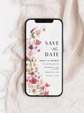 Wildflower Save the Date Template: Boho Floral Mobile Invite (Digital)