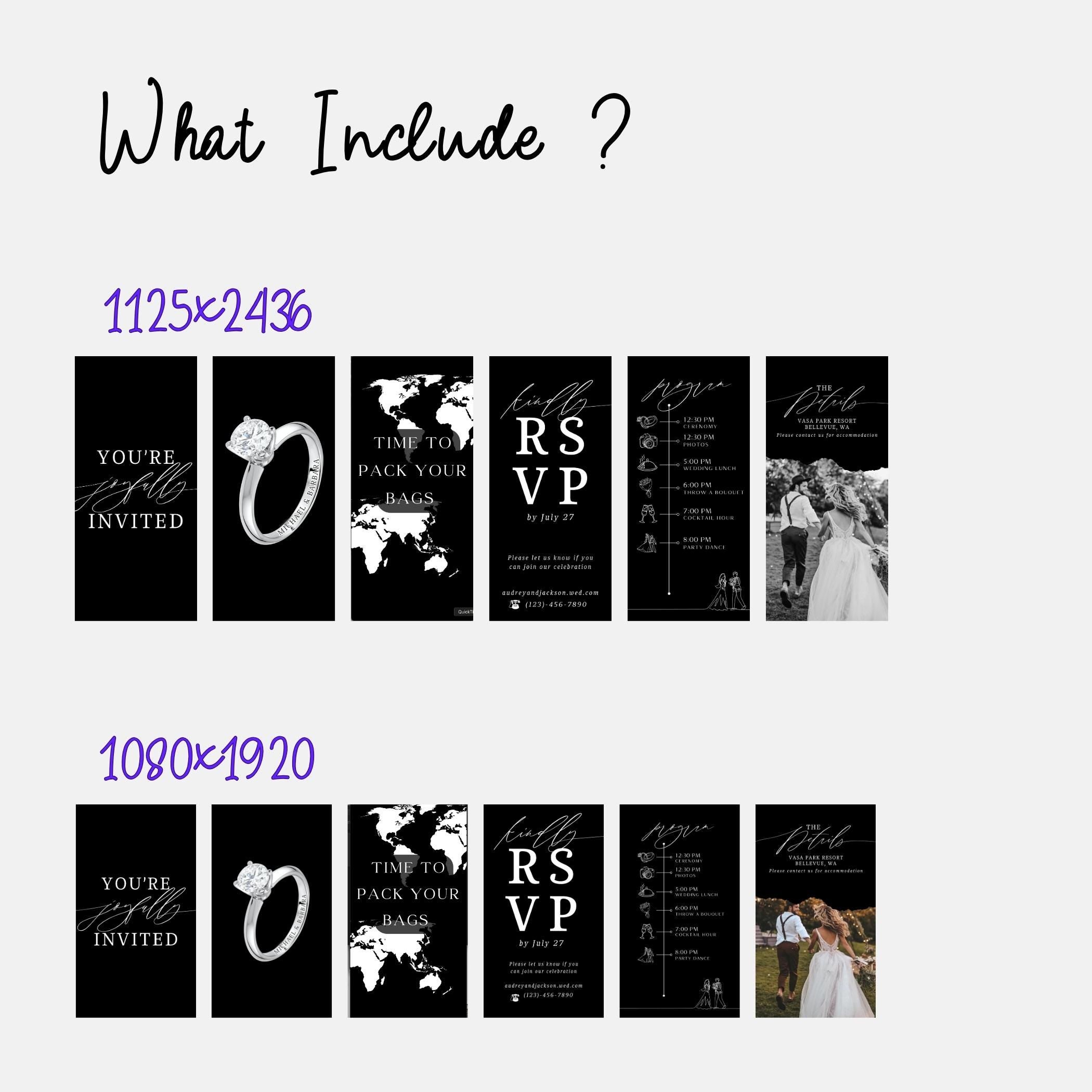 Animated Wedding Video Invitation Template, Canva Editable, Add Photo and Music