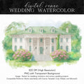 Custom Wedding Venue Watercolor Illustration: Painting From Photo (Digital File)