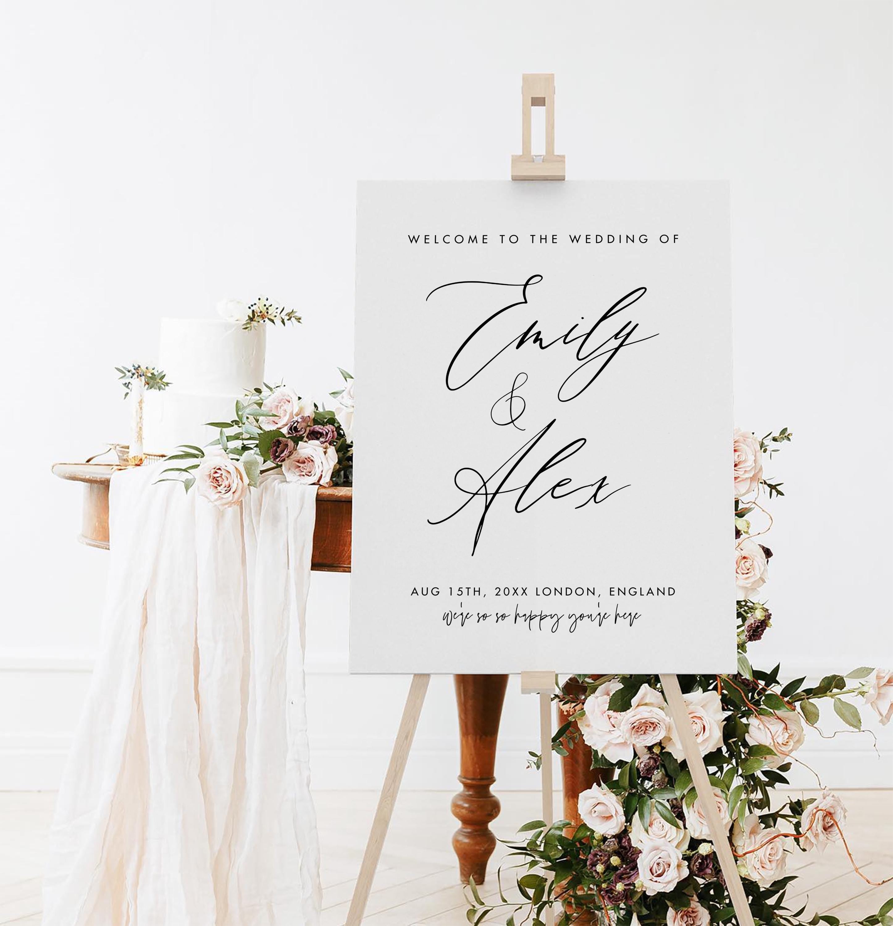 Custom Watercolor Venue Wedding Invitation Suite | Modern Invite set | Editable Canva Template