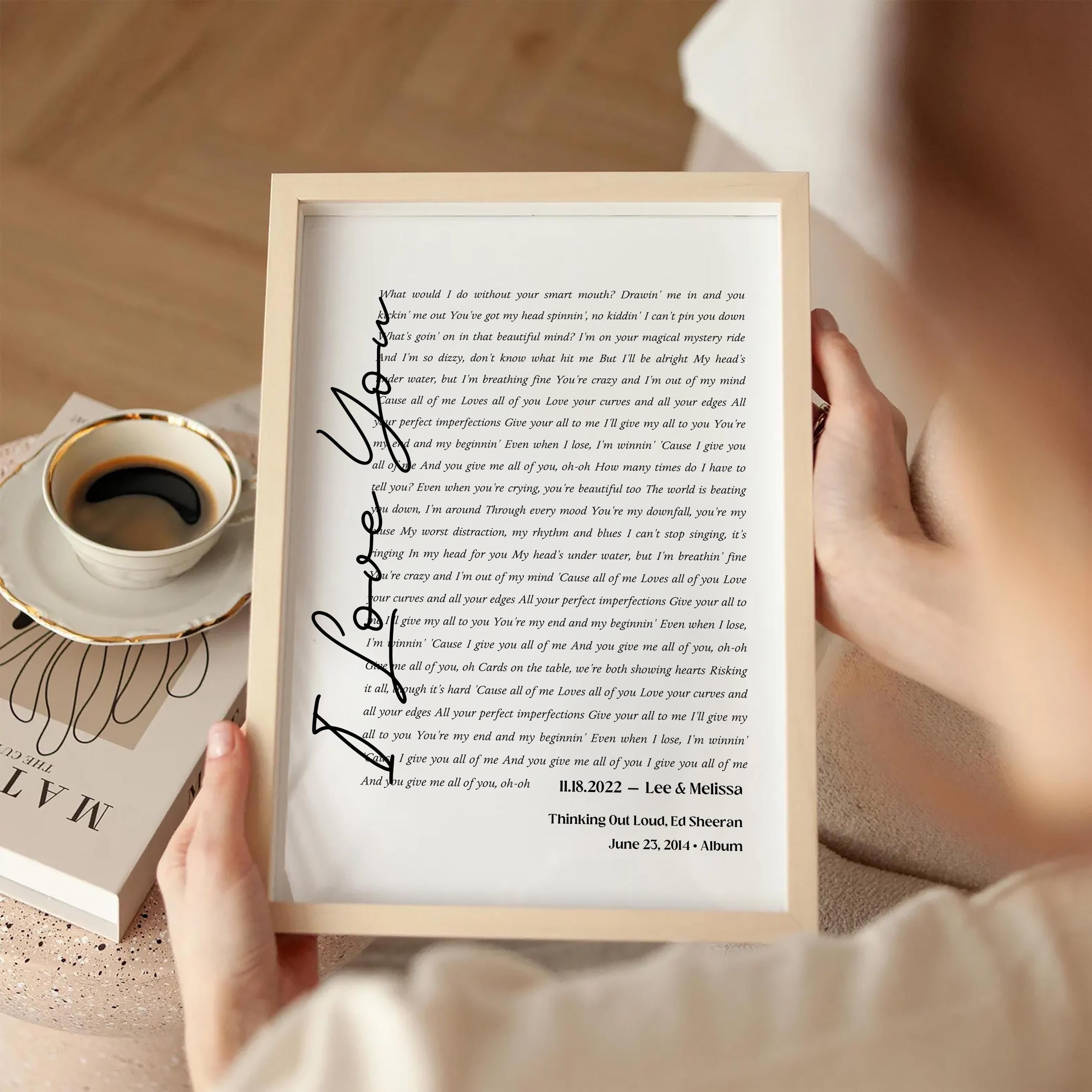 Wedding Song Lyrics Canvas Print, Personalized First Dance (Digital File)
