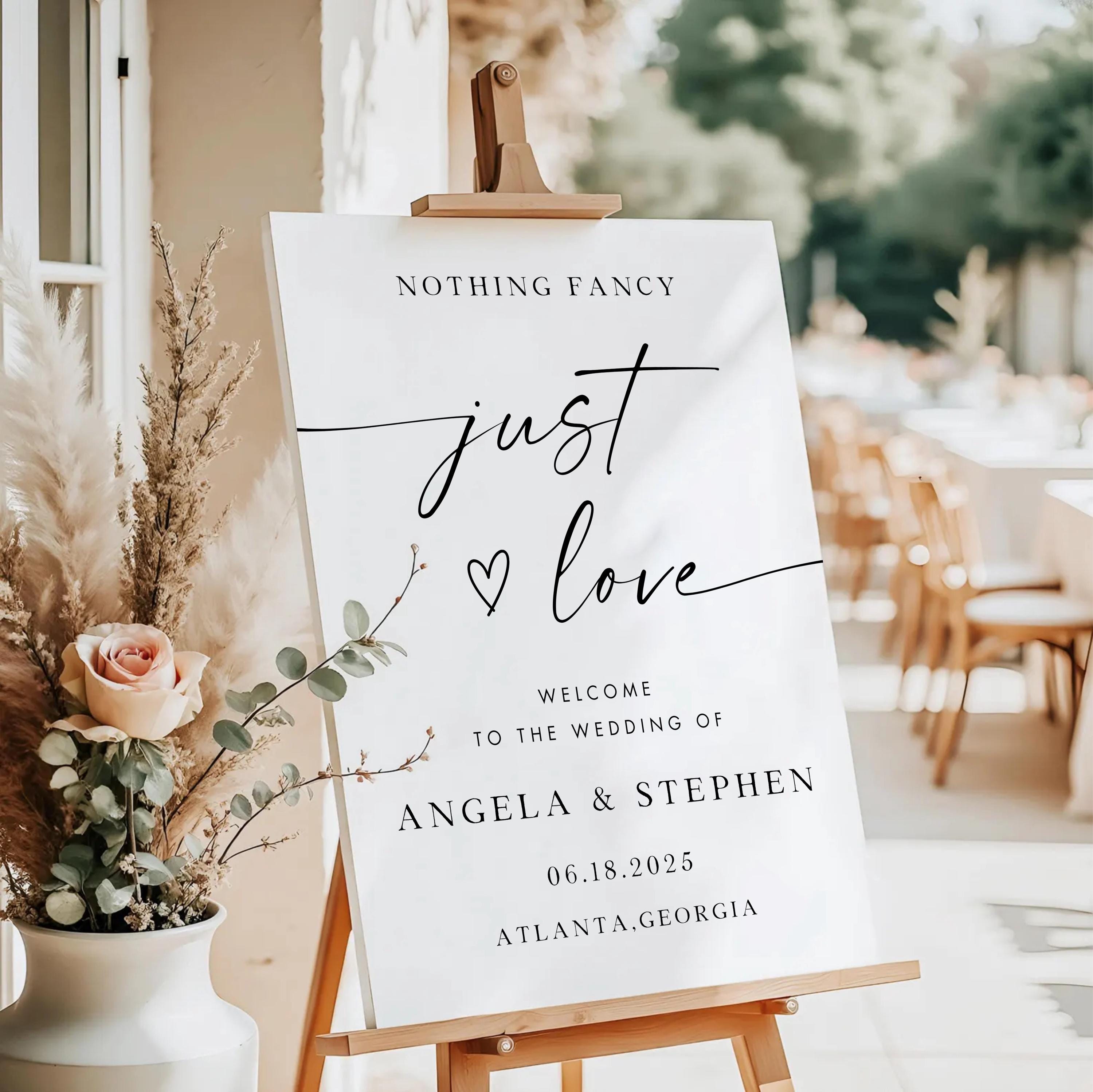 Minimalist Wedding Welcome Sign, Editable Template (Canva template)