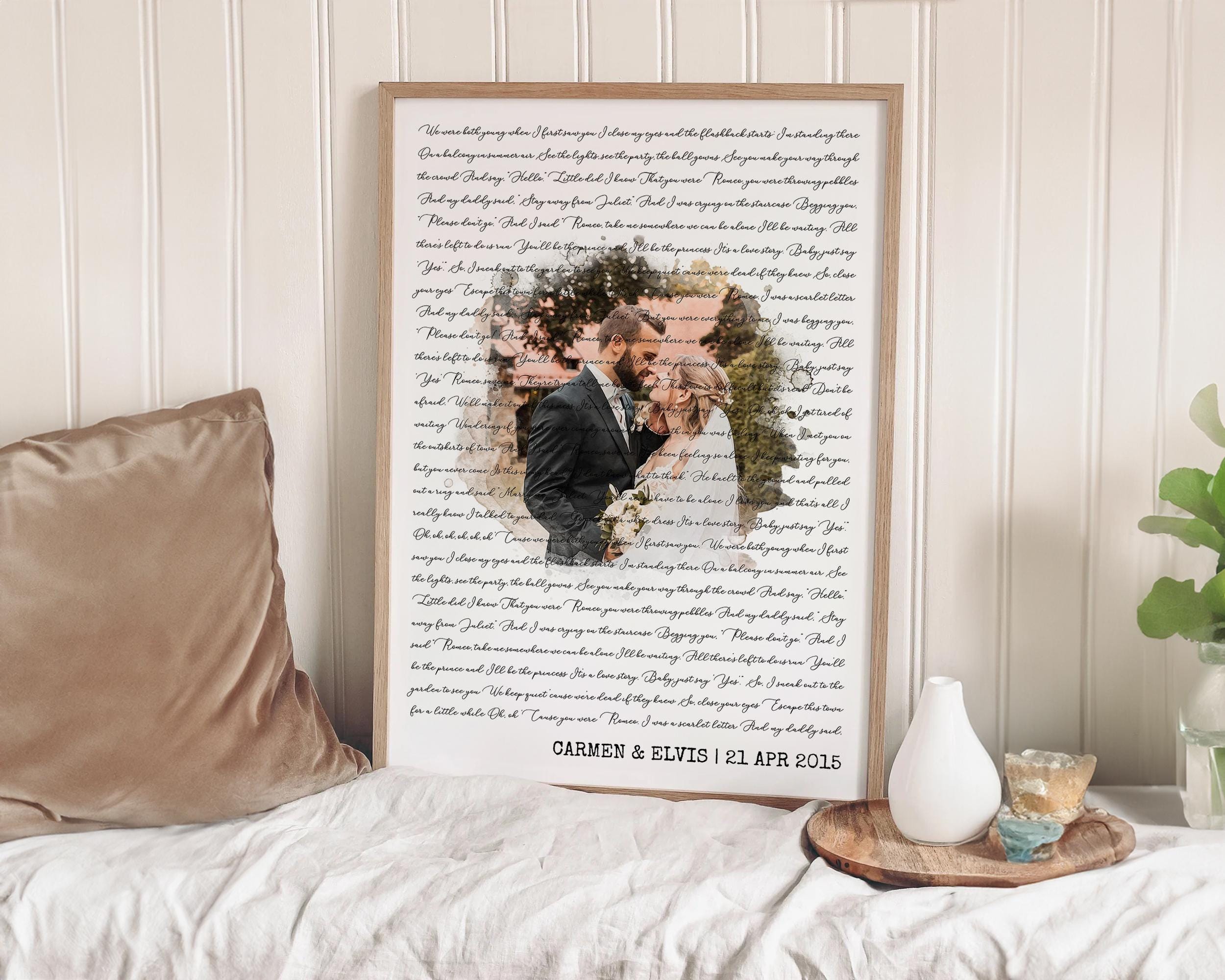 Personalized Wedding Song Lyrics Print: Custom Photo Keepsake