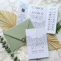 Custom Sketch Venue Gatefold Invitation | Editable Canva Lineart Gatefold Invite | Modern Wedding Template
