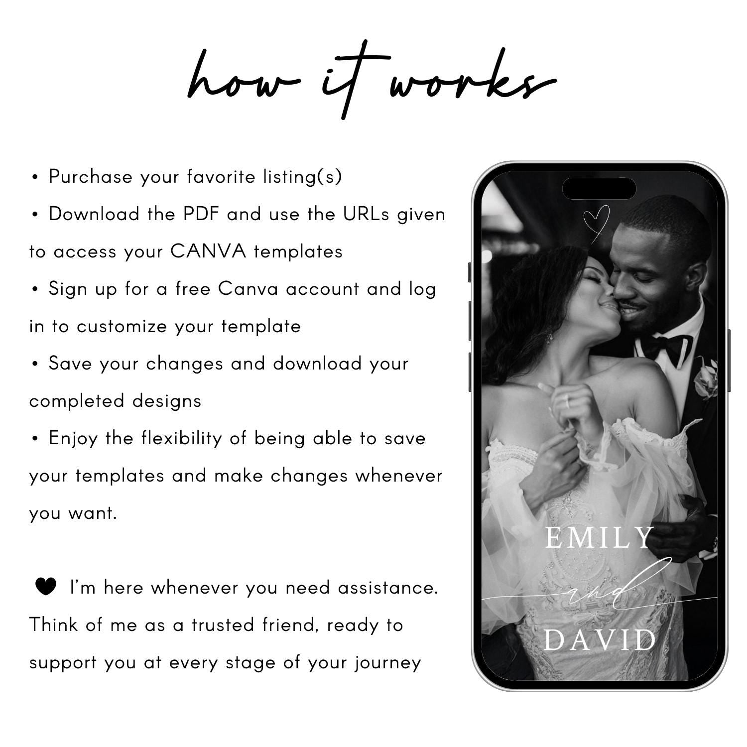 Animated Wedding Invitation Template: Photo, RSVP, Details (Digital Download)