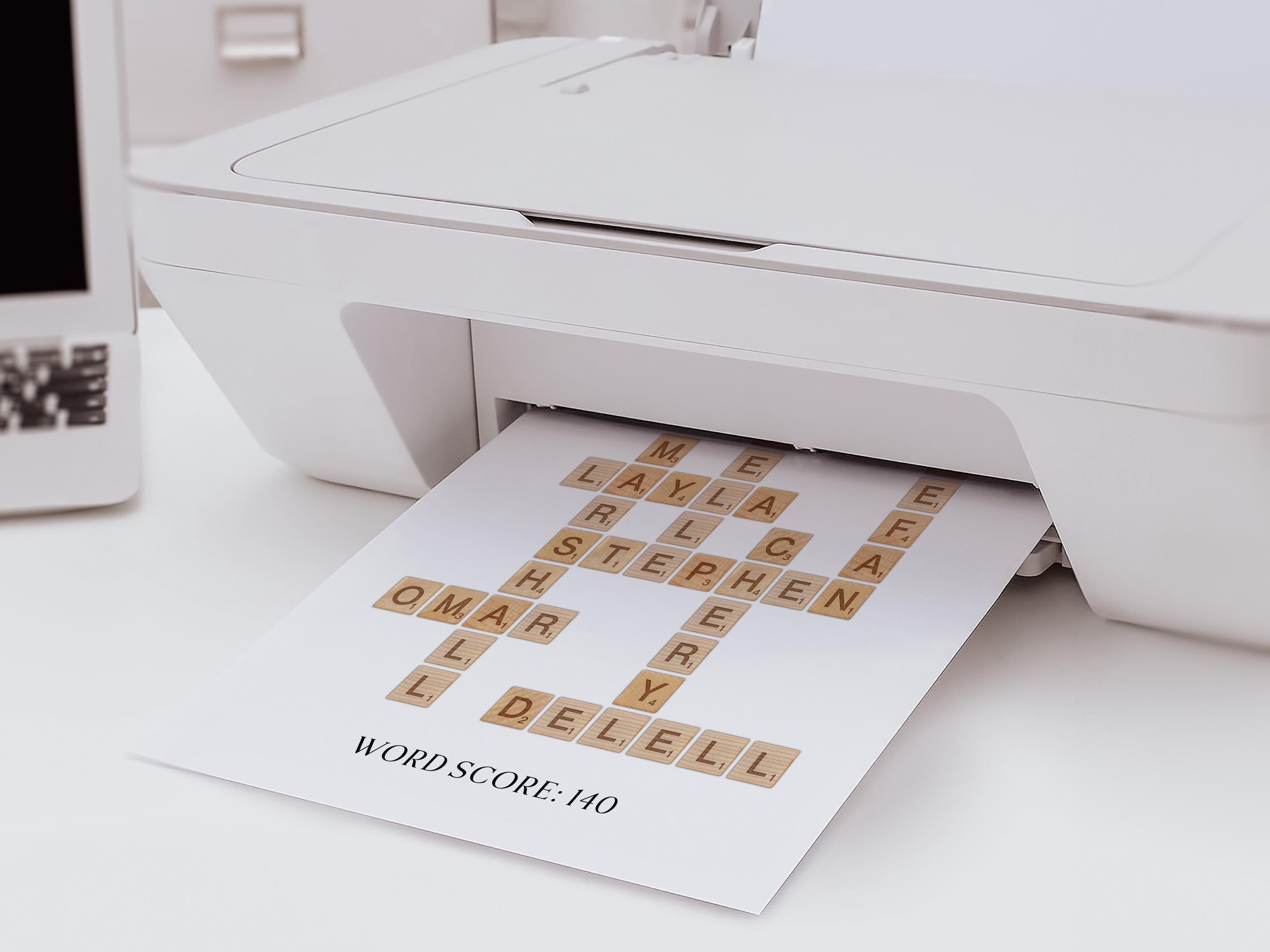 Personalized Family Scrabble Name Print, Custom Crossword Gift (Digital Download)