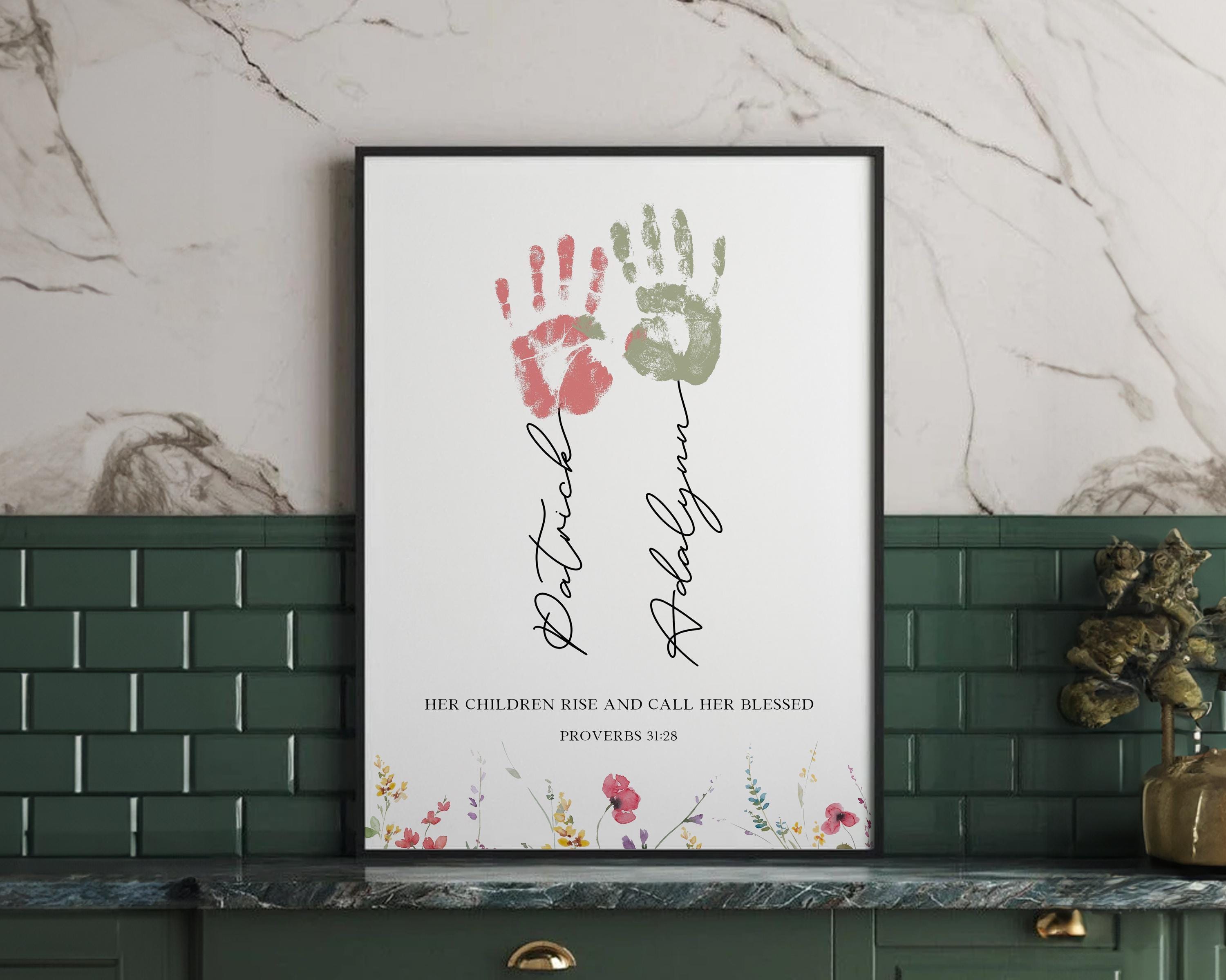 Custom Birth Month Flower Garden Print, Watercolor Family Name Art (Digital Download)