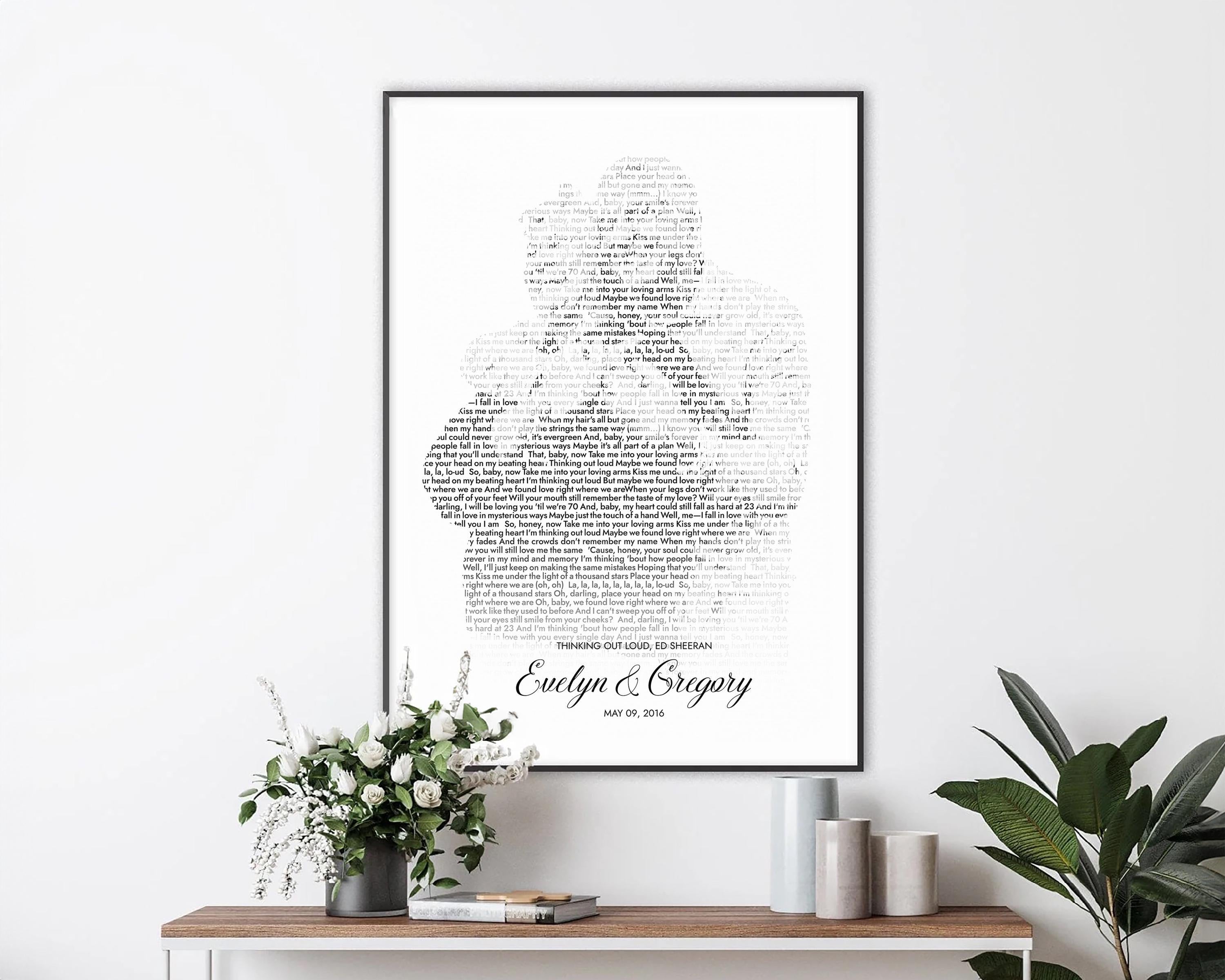 Custom Wedding Song Lyrics Print, Anniversary Dance (Digital File),