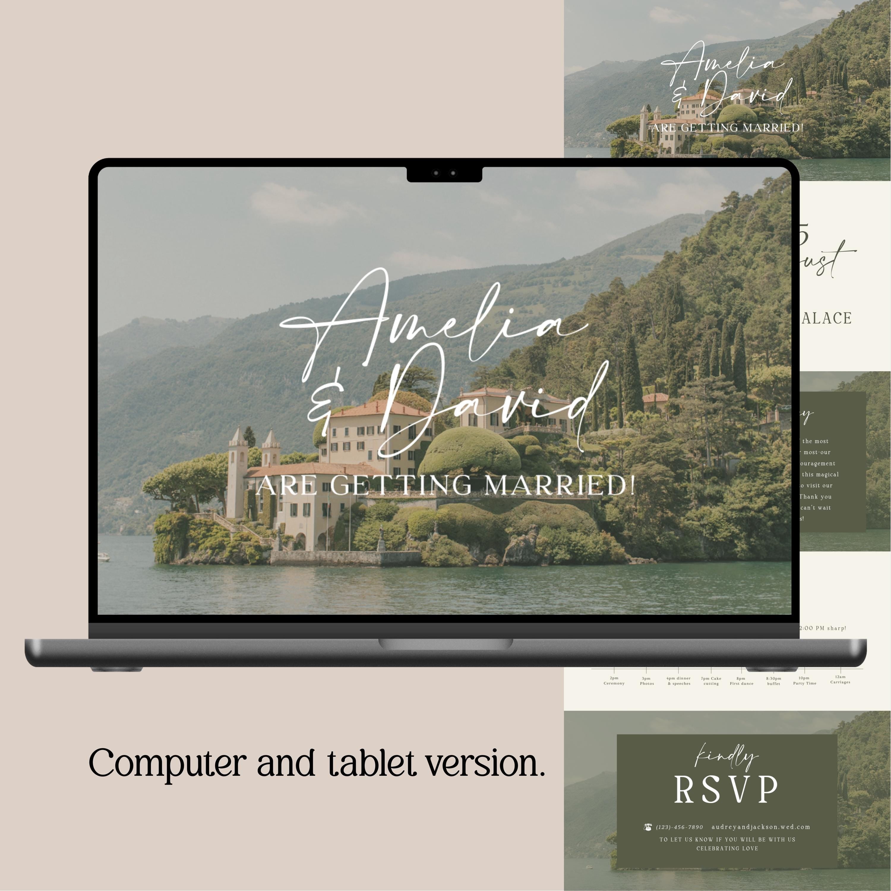 Editable Wedding Website Template - RSVP Tracker & Countdown Included