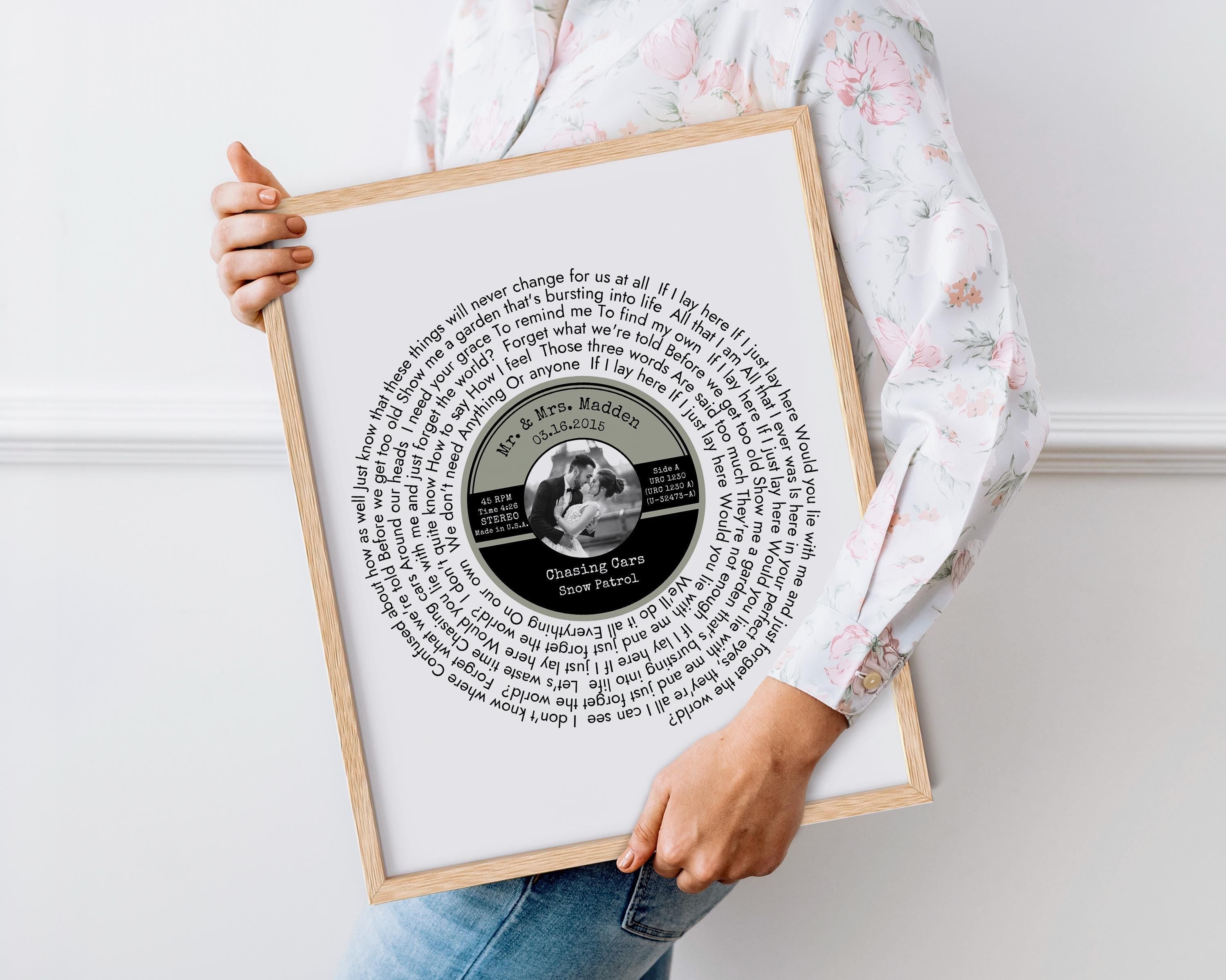 Personalized Song Lyrics Vinyl Record Print, Anniversary Gift - Digital Download