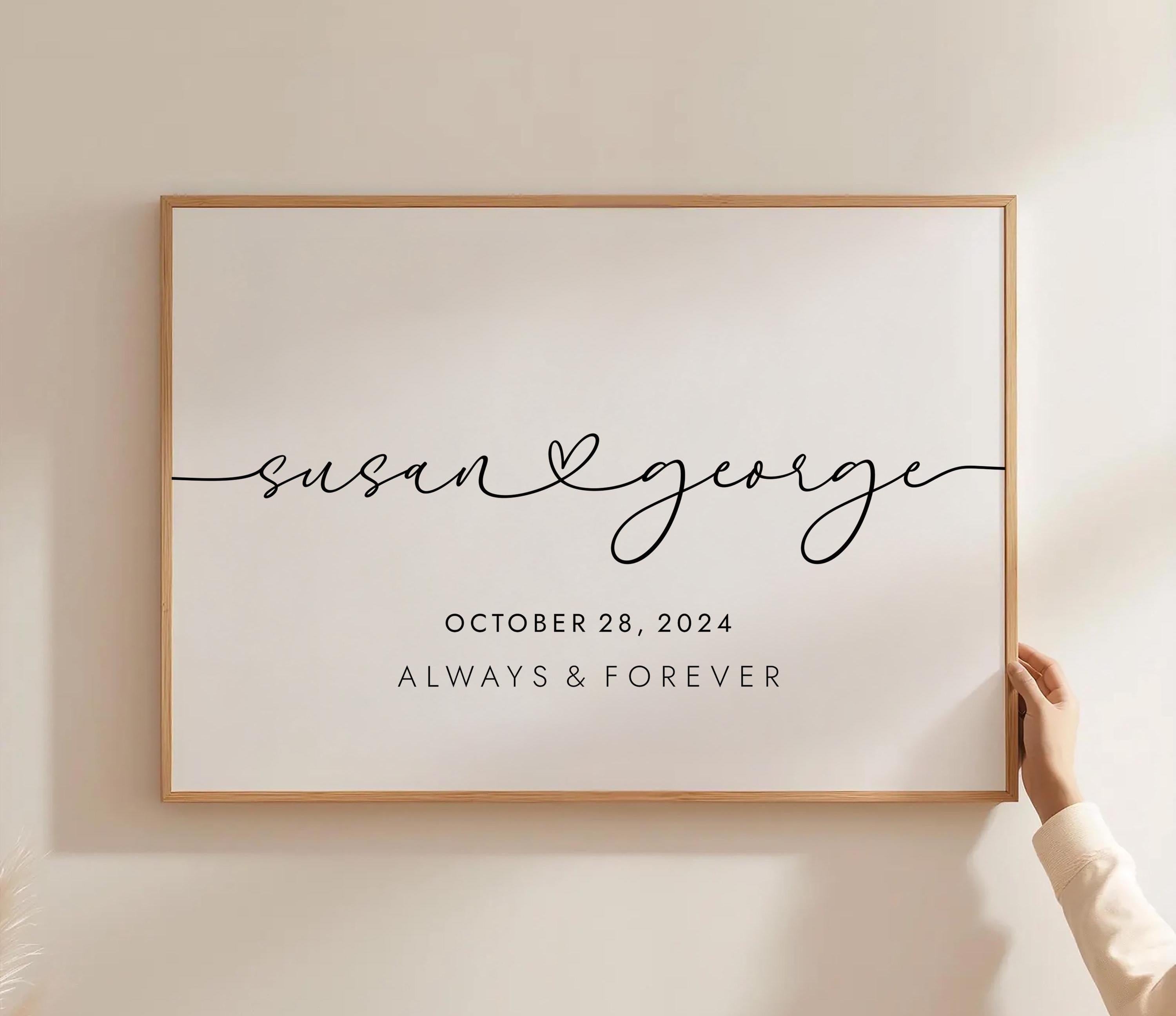 Couple Names Printable - Personalized Anniversary Wall Art