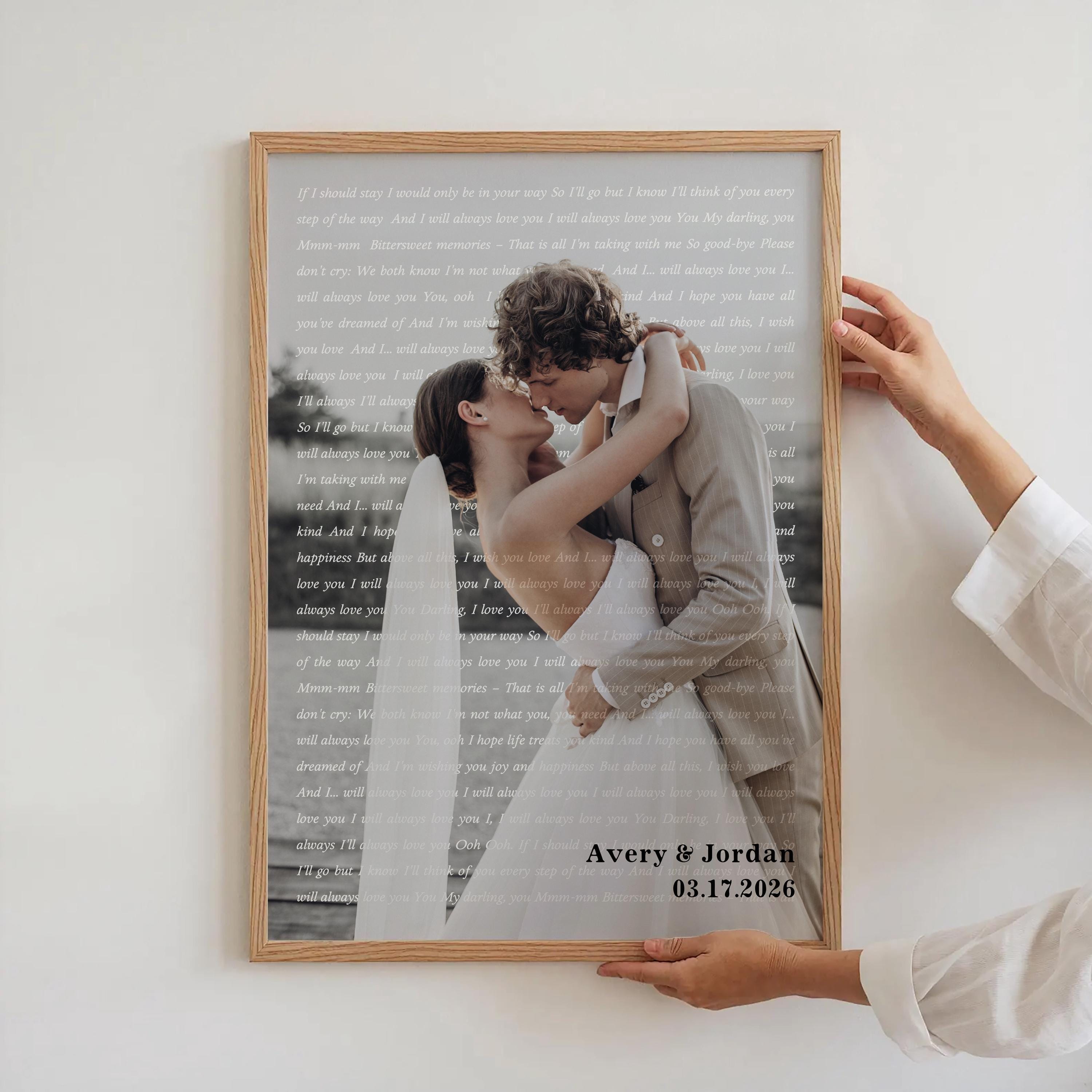 Wedding Song Lyrics Print, Personalized Photo (First Dance or Anniversary)