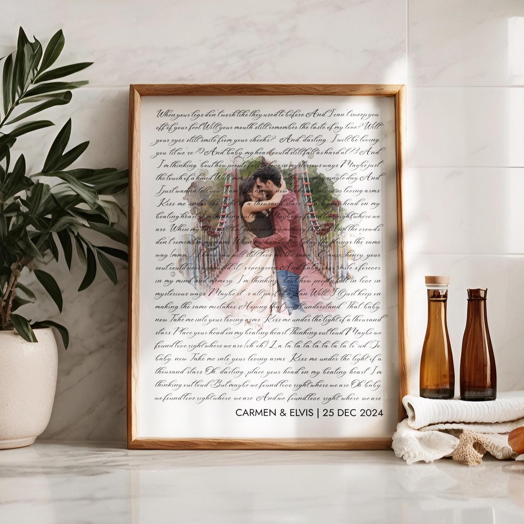 Personalized Wedding Song Lyrics Print: Custom Photo Keepsake