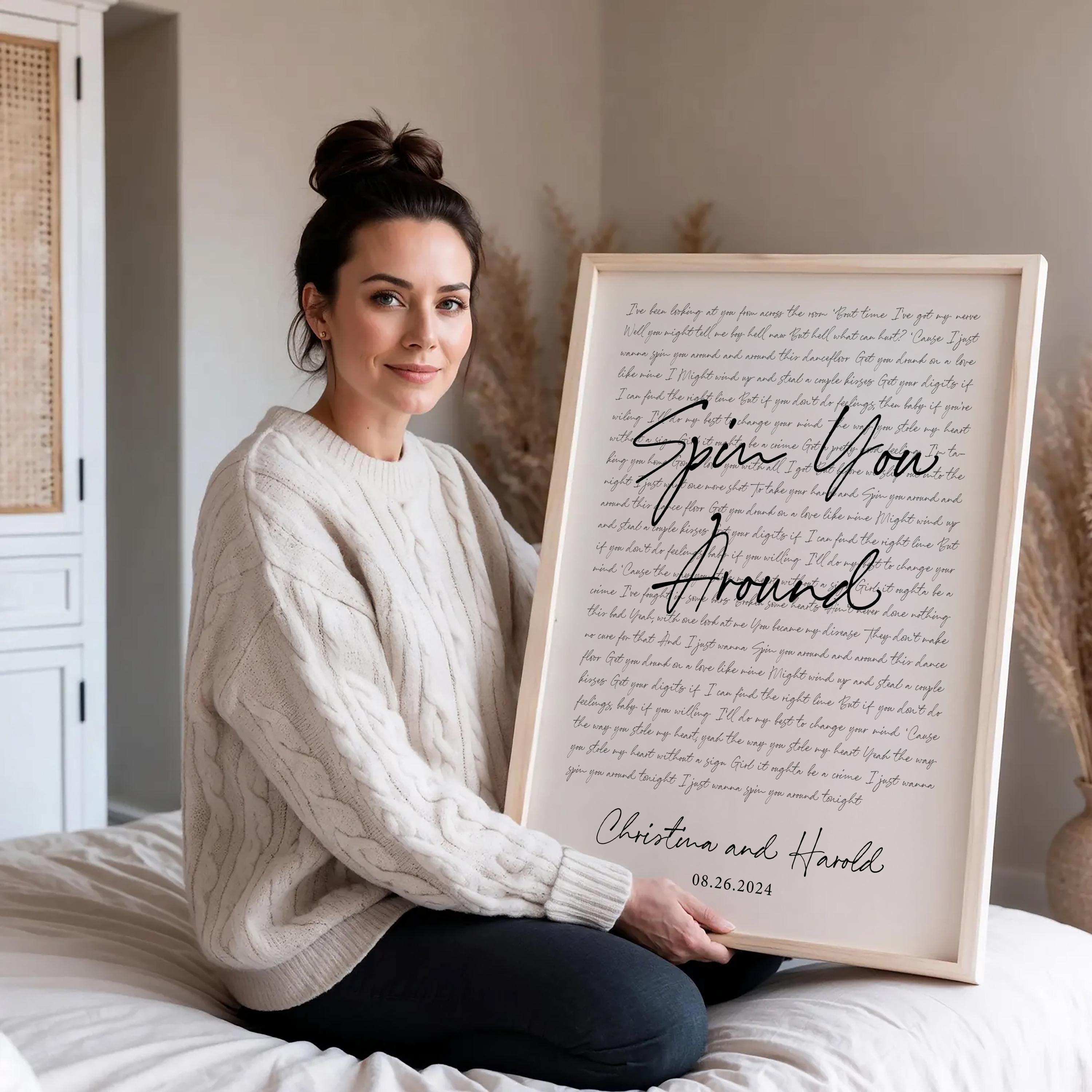 Personalized Wedding Song Lyrics Print: Custom Anniversary Art