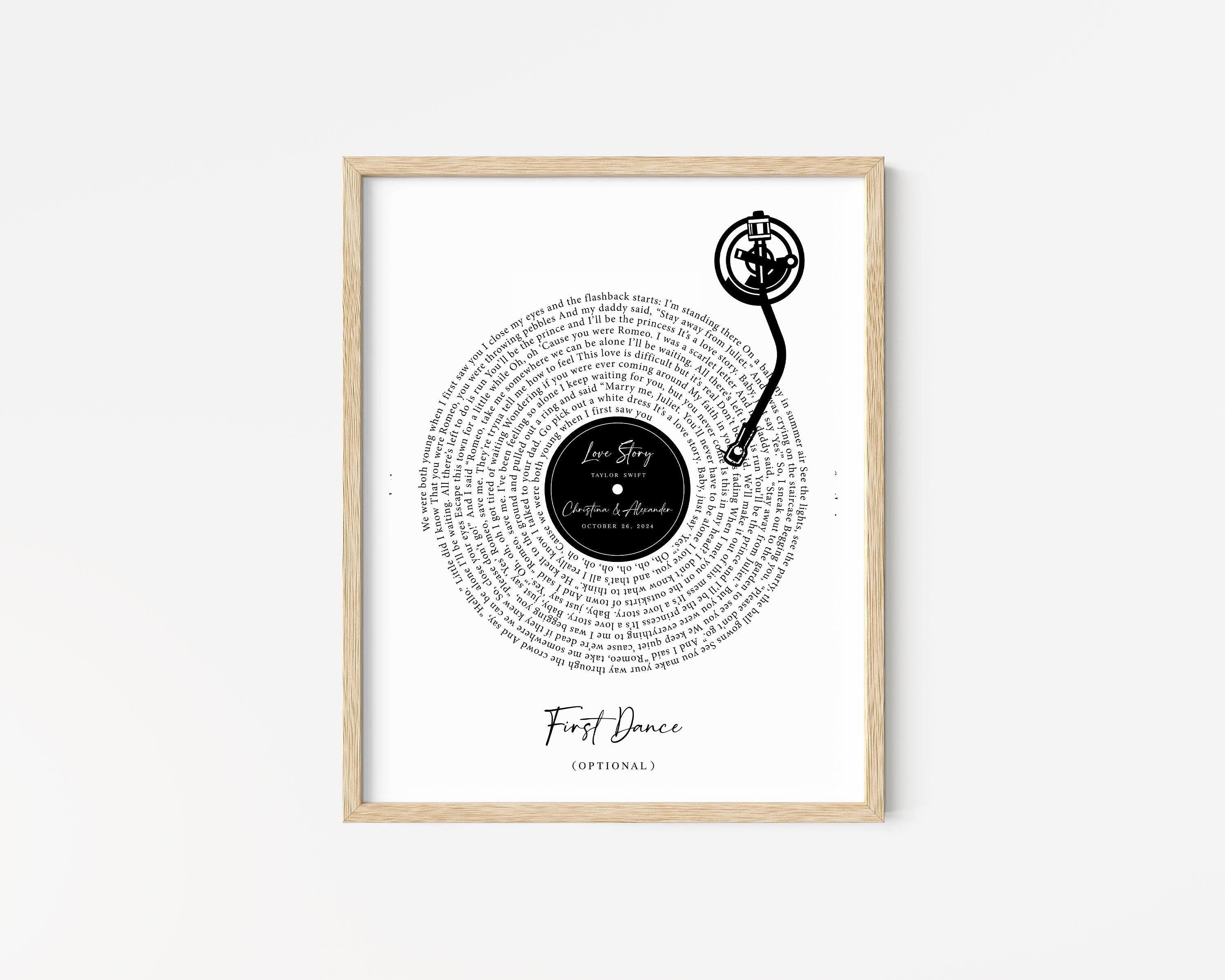 Custom Vinyl Record Lyrics Art - Wedding Anniversary Digital Print