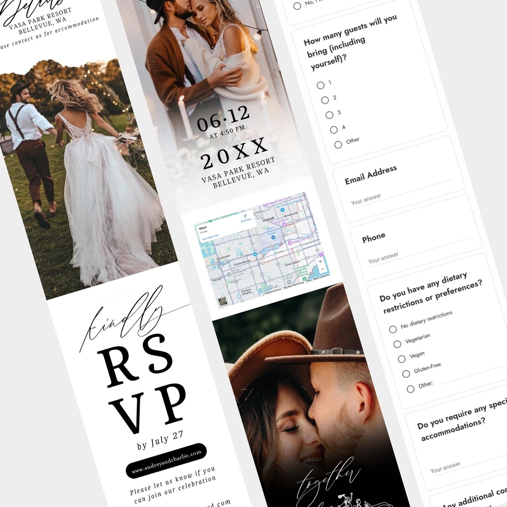 Wedding Invitation Website: Digital RSVP, Editable Canva Design - Mobile Friendly