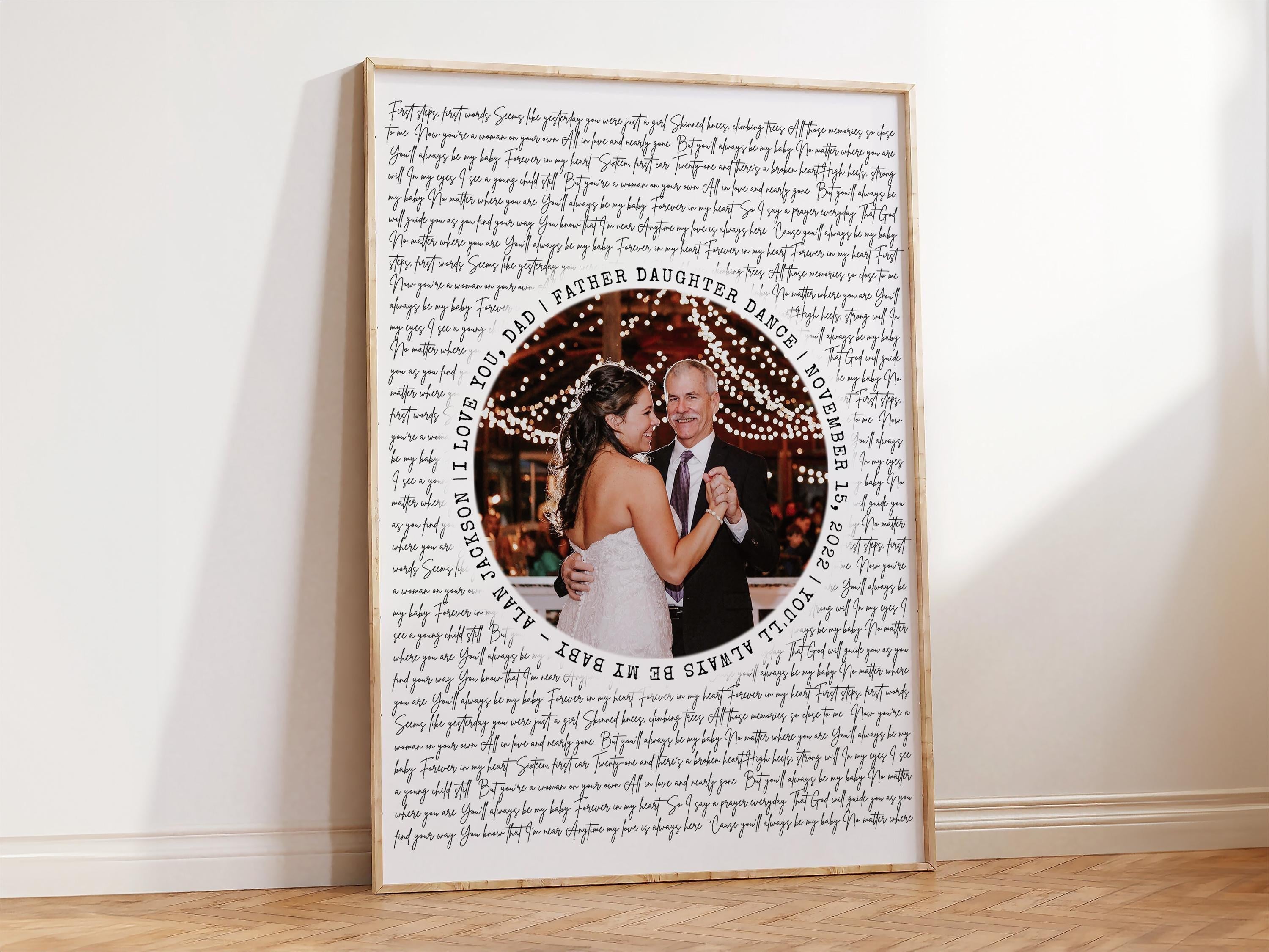 Mother Son Dance Song Print: Personalized Lyrics - Framed Wall Art