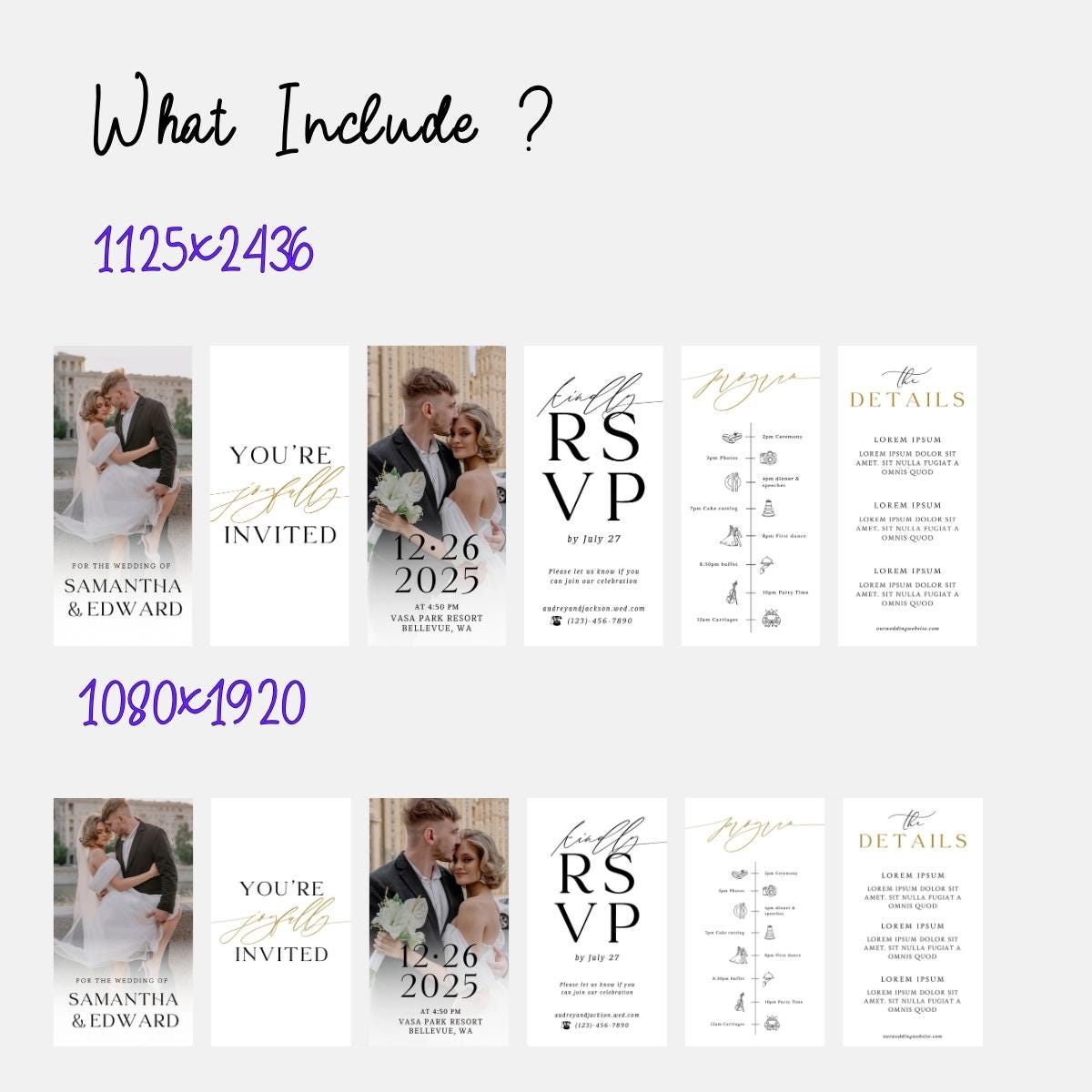 Animated Wedding Video Invitation Template, Canva Editable, Add Photo and Music