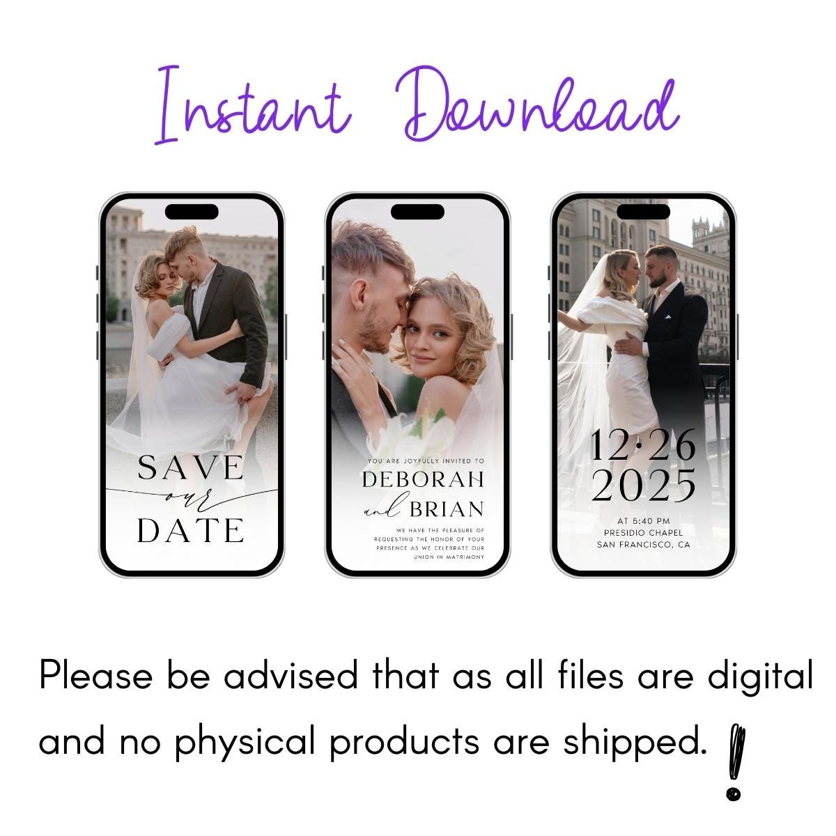 Photo Save the Date Video Invitation: Minimalist Calendar (Editable Canva Template)