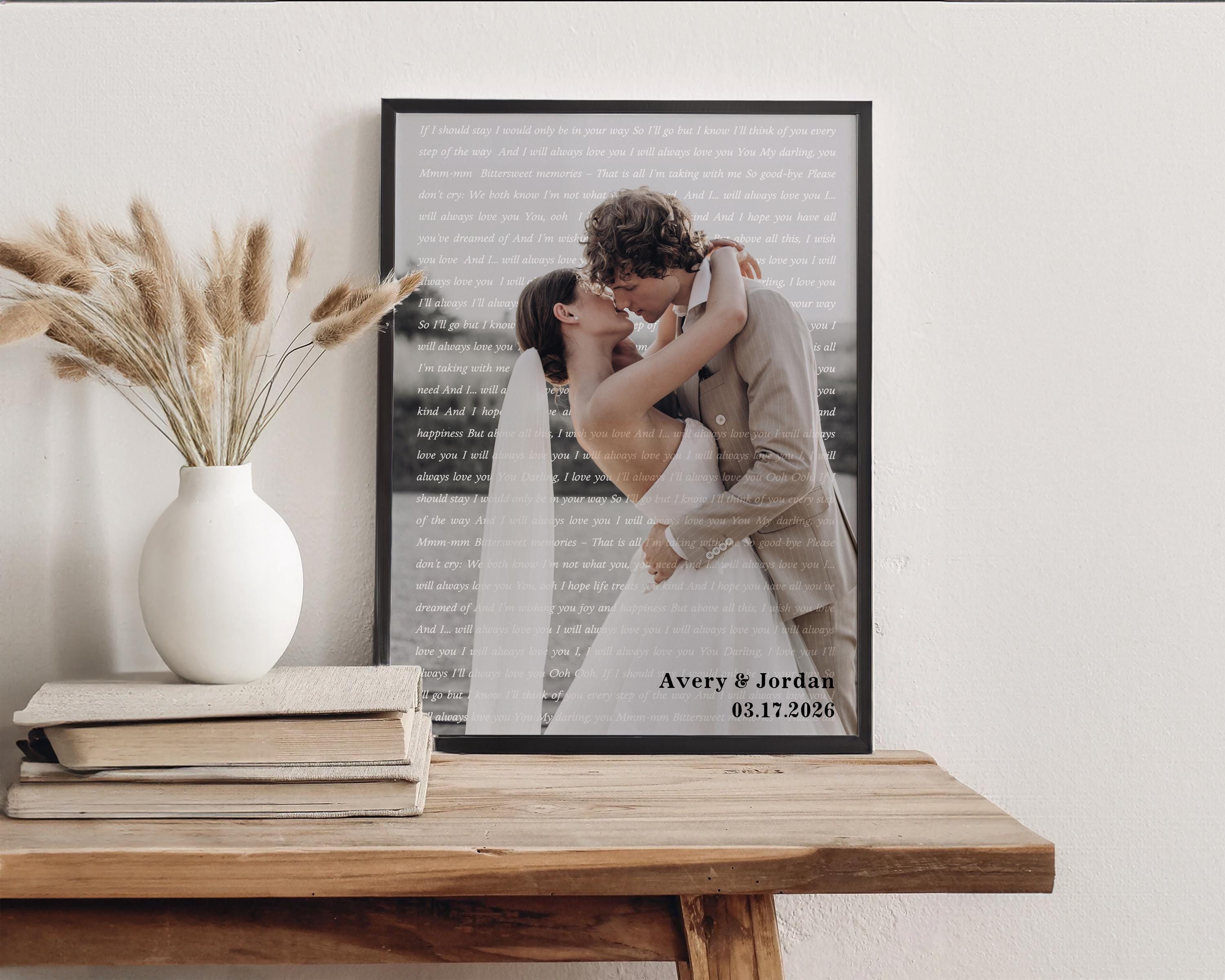 Wedding Song Lyrics Print, Personalized Photo (First Dance or Anniversary)