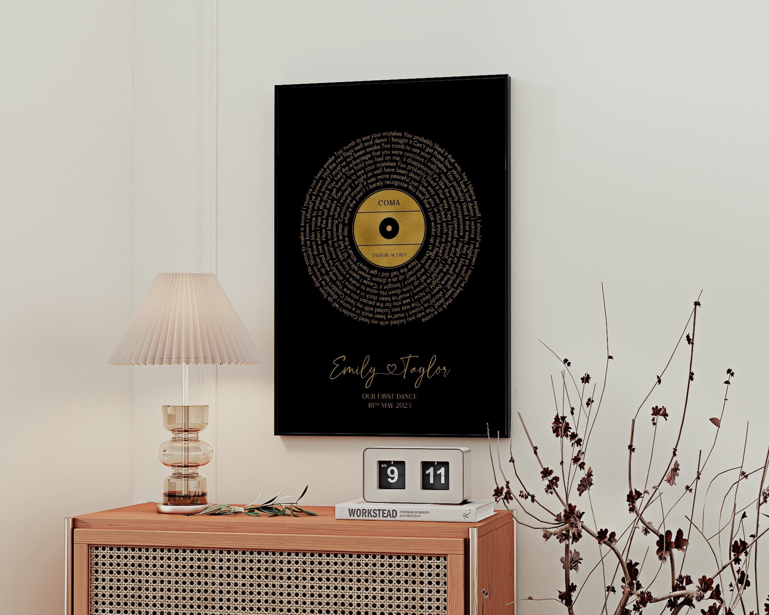 Song Lyrics Wall Art: Personalized Vinyl Record - Digital Download