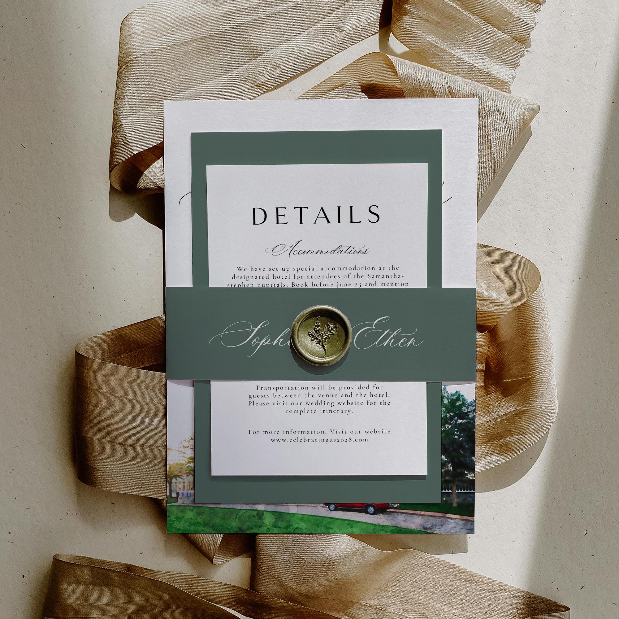 Custom Watercolor Venue Wedding Invitation Template