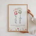 Custom Birth Month Flower Garden Print, Watercolor Family Name Art (Digital Download)