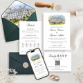 Custom Watercolor Venue Wedding Invitation | Editable Canva Invite Template | Modern Wedd Template,