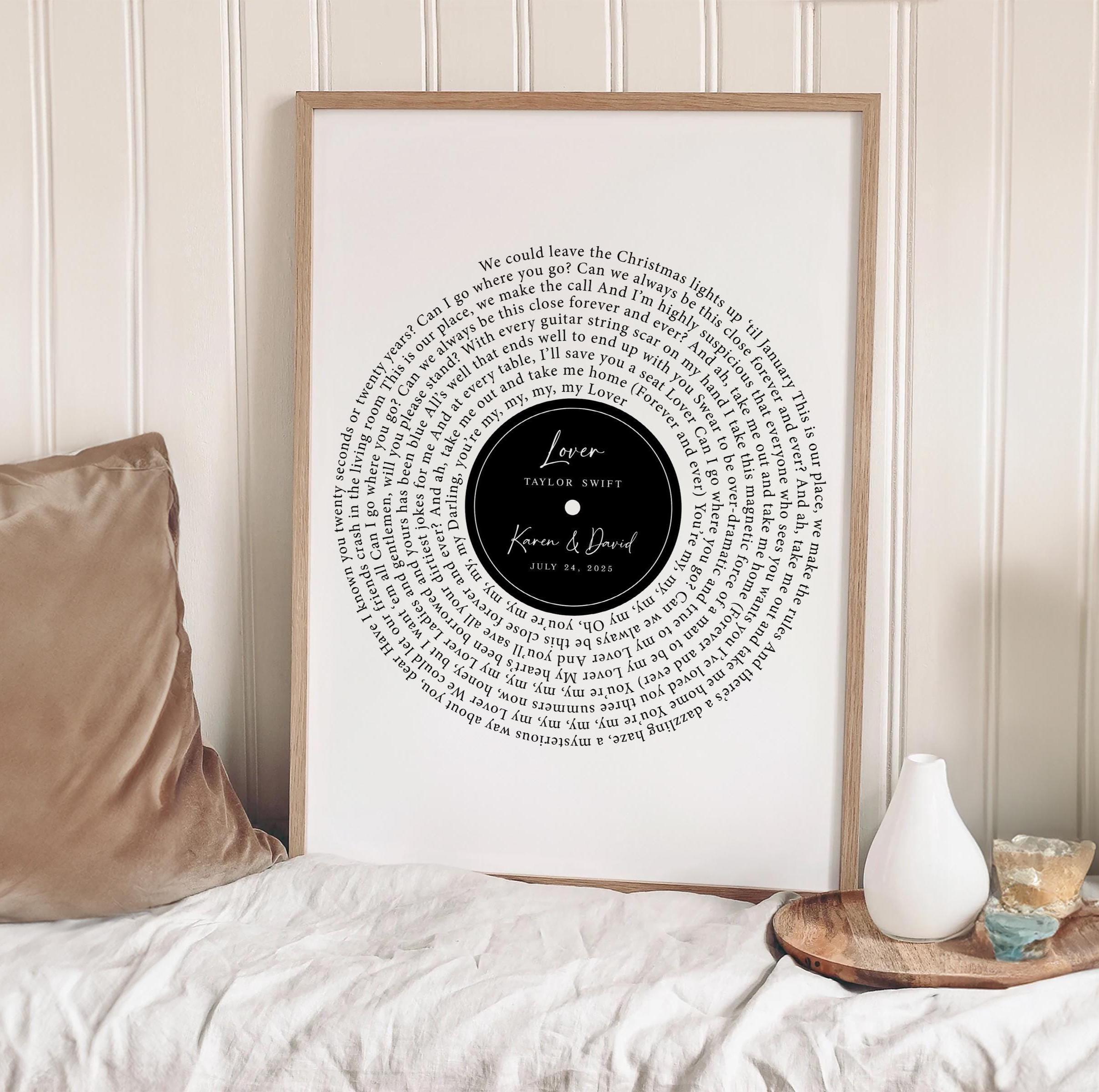 Wedding Song Lyrics Print: Custom Vinyl Record Style - Digital Download