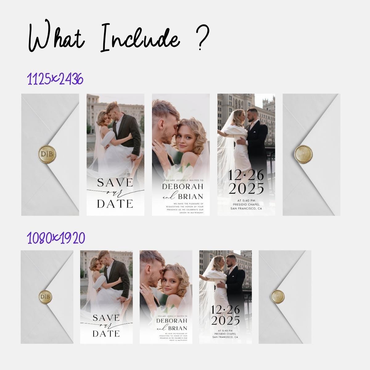 Photo Save the Date Video Invitation: Minimalist Wedding (Editable Canva Template)