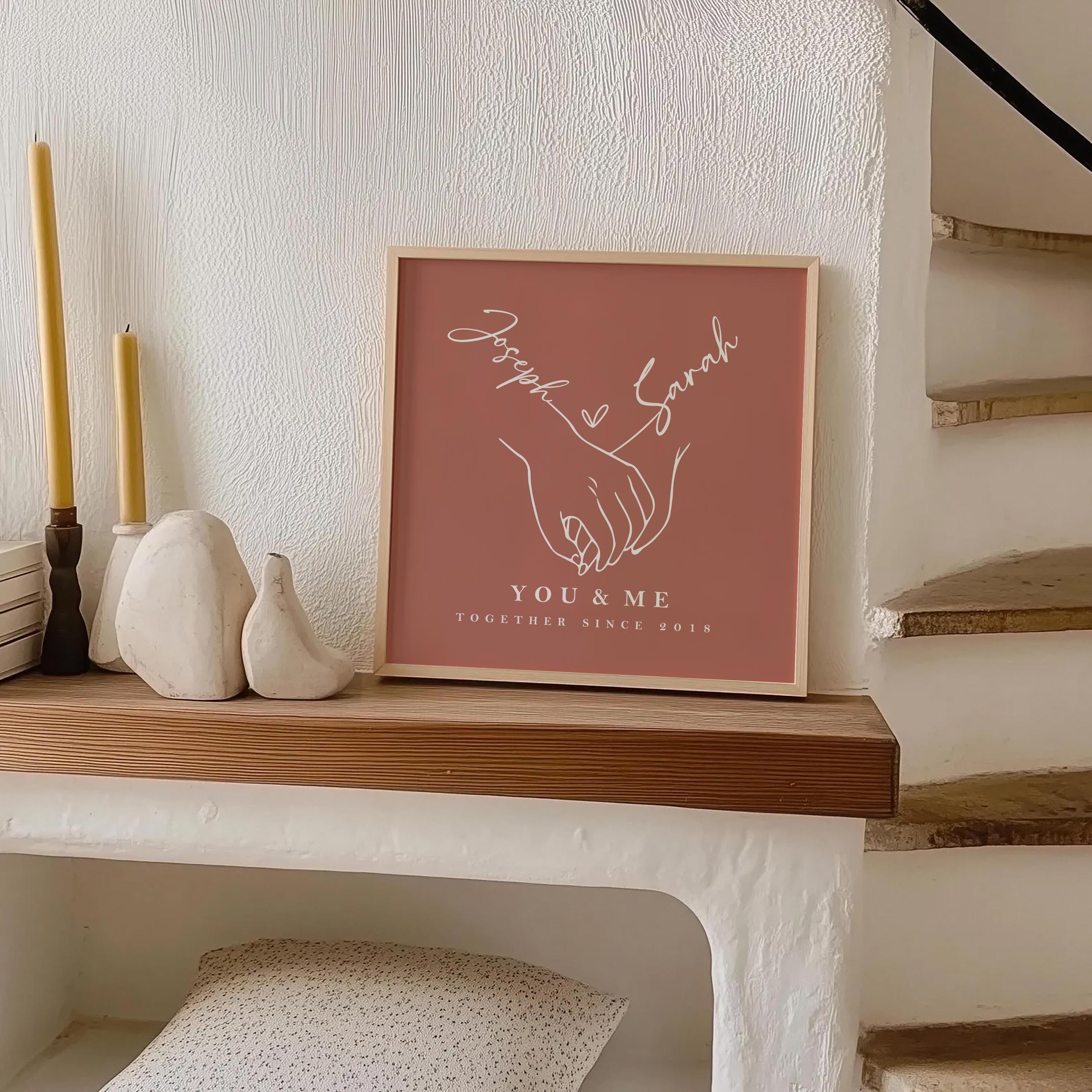 Couple Anniversary Print: Personalized Names and Date (Instant Download)