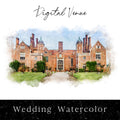 Custom Wedding Venue Watercolor Illustration: Digital Art File